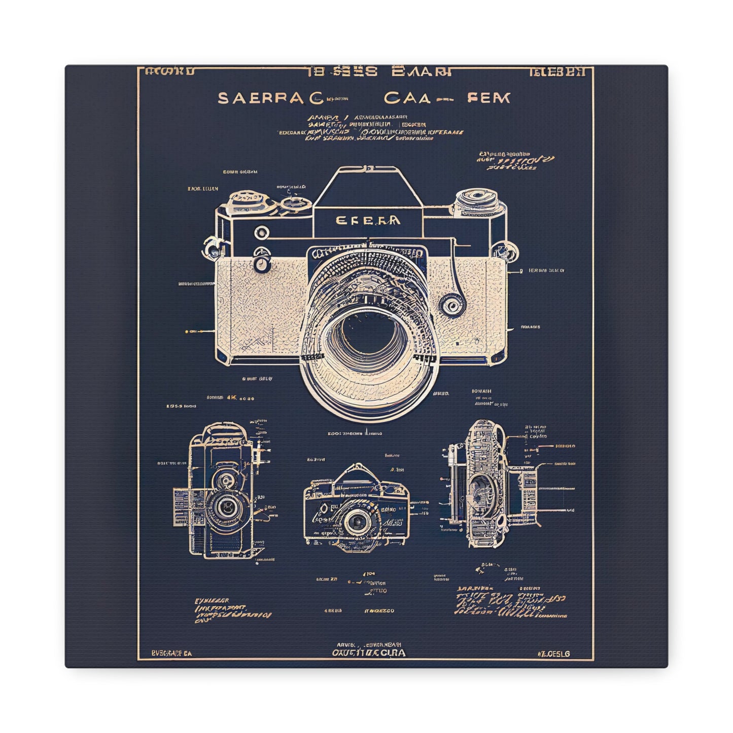 fə-ˈtä-grə-fər | Camera Aperture Technical Schematics | Canvas Gallery Wraps | AI Design Concepts | Version 5