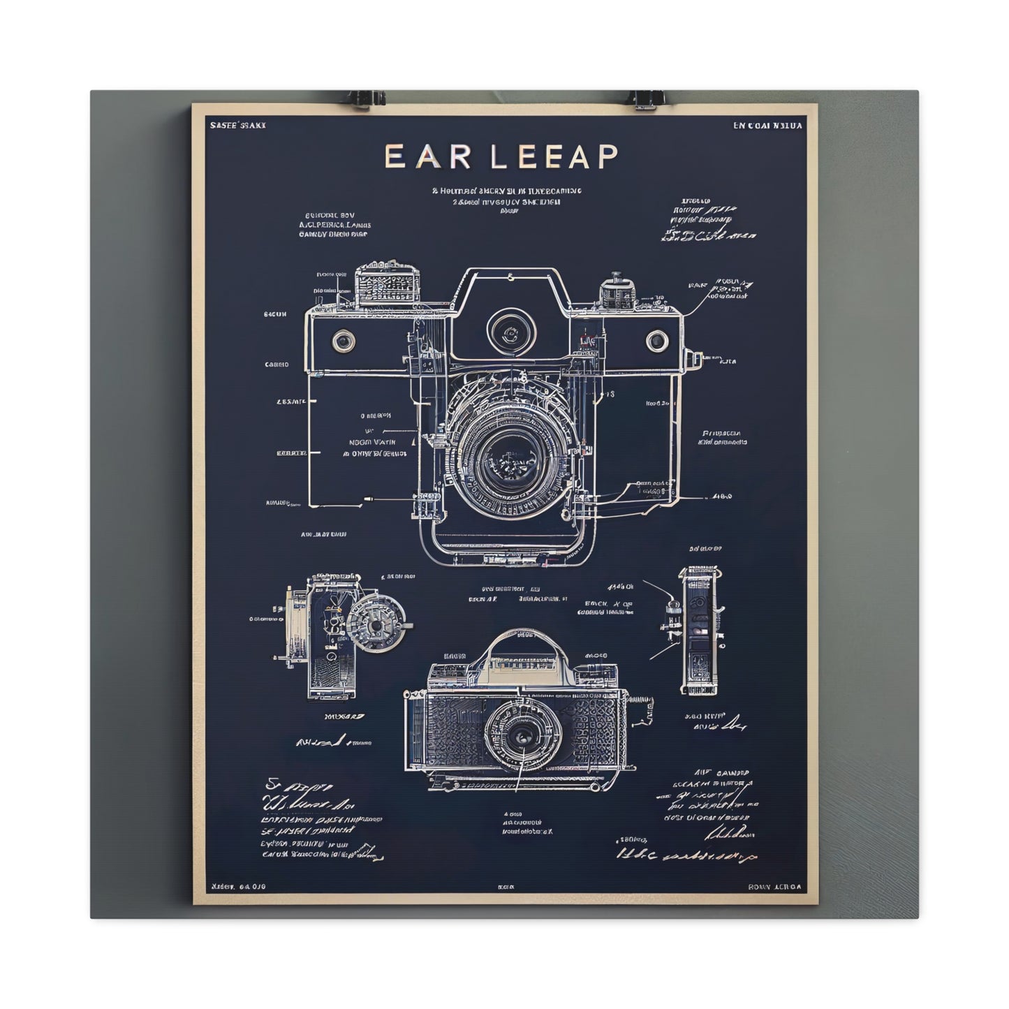 fə-ˈtä-grə-fər | Camera Aperture Technical Schematics | Canvas Gallery Wraps | AI Design Concepts | Version 7