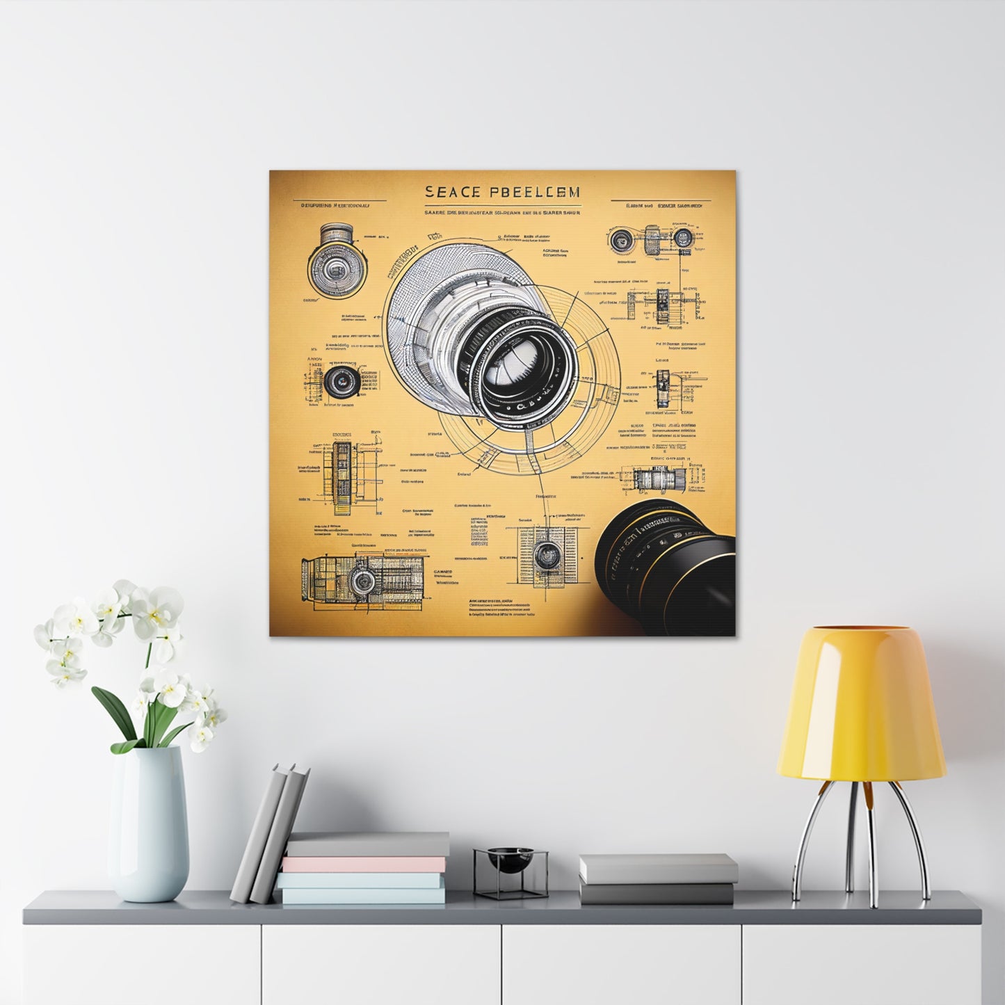 fə-ˈtä-grə-fər | Camera Aperture Technical Schematics | Canvas Gallery Wraps | AI Design Concepts | Version 2