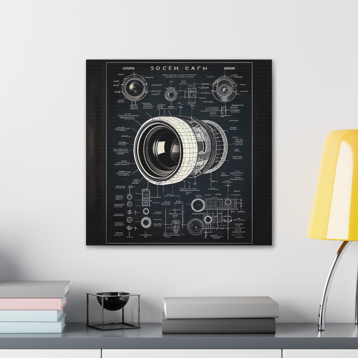 fə-ˈtä-grə-fər | Camera Aperture Technical Schematics | Canvas Gallery Wraps | AI Design Concepts | Version 16