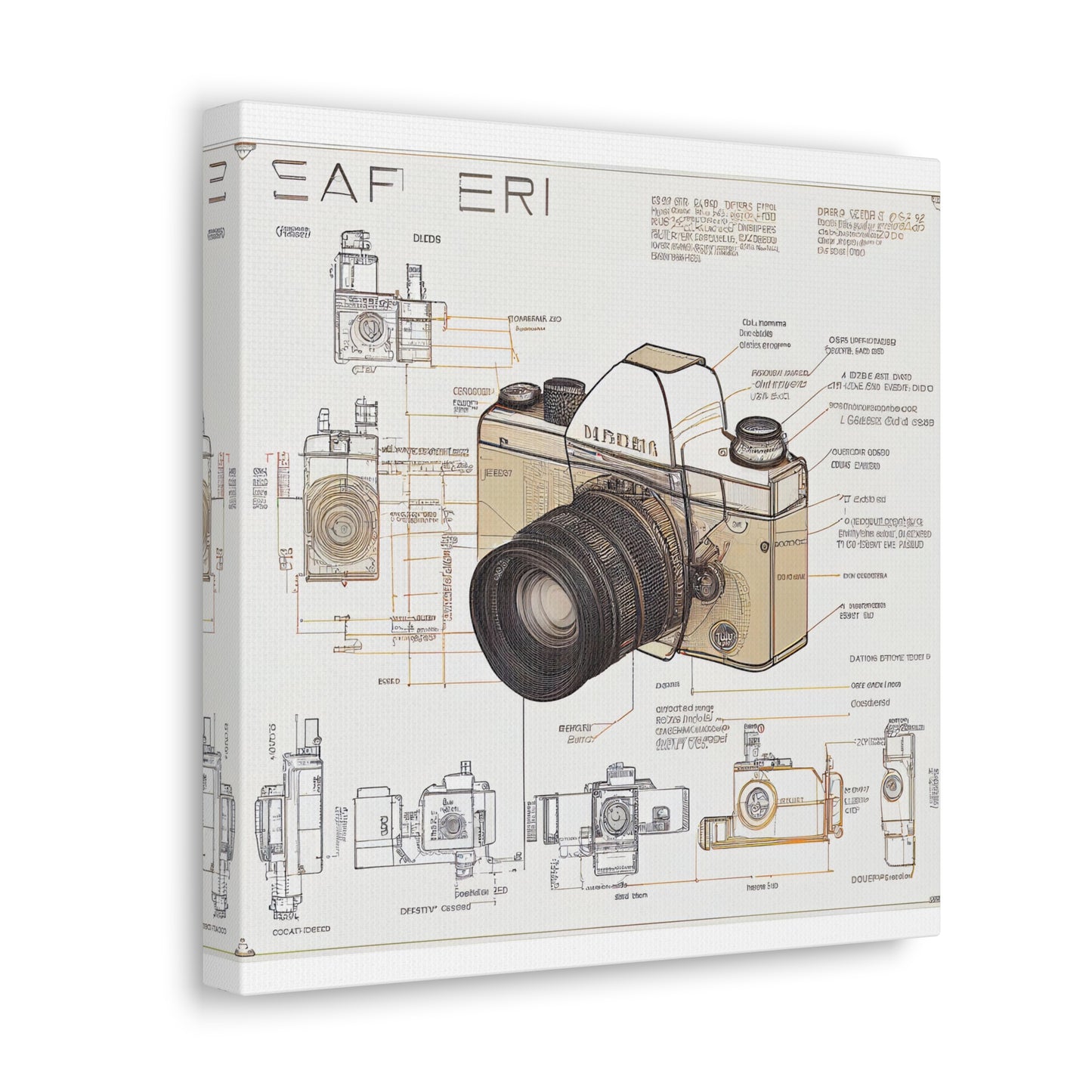 fə-ˈtä-grə-fər | Camera Aperture Technical Schematics | Canvas Gallery Wraps | AI Design Concepts | Version 12