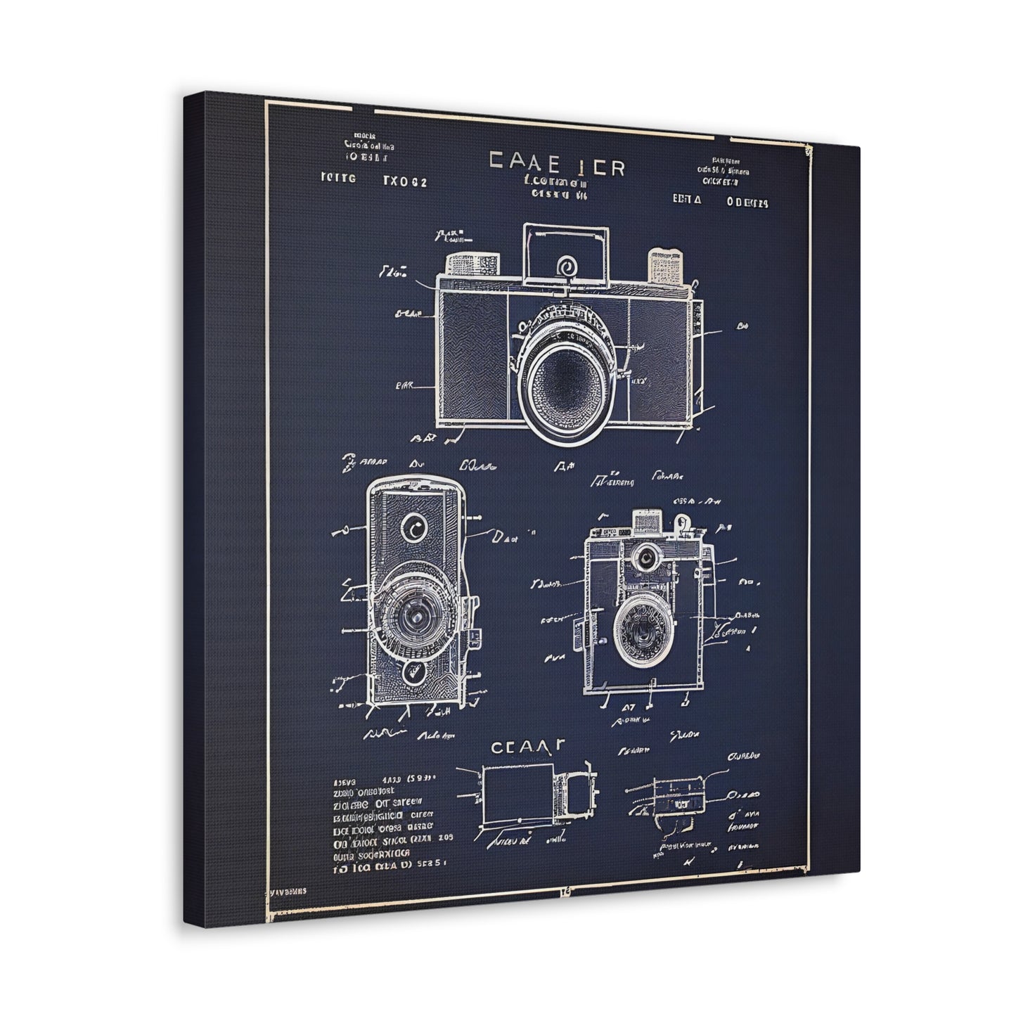 fə-ˈtä-grə-fər | Camera Aperture Technical Schematics | Canvas Gallery Wraps | AI Design Concepts | Version 11