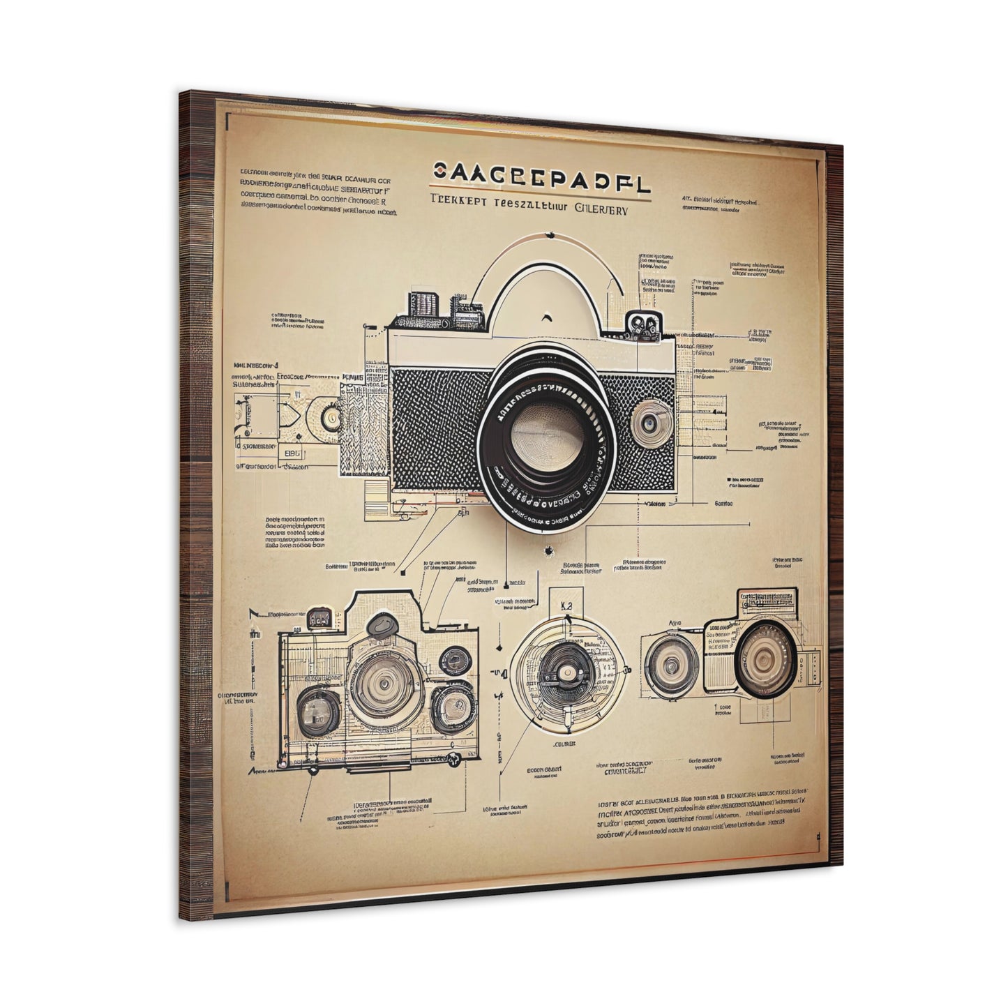 fə-ˈtä-grə-fər | Camera Aperture Technical Schematics | Canvas Gallery Wraps | AI Design Concepts | Version 15