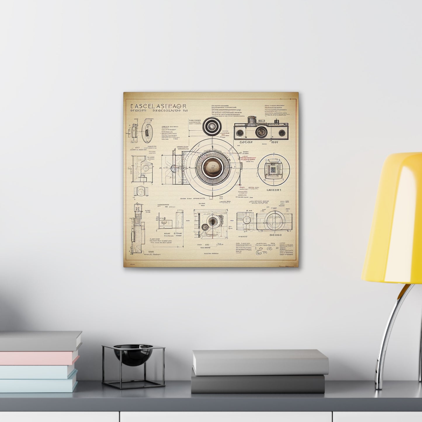 fə-ˈtä-grə-fər | Camera Aperture Technical Schematics | Canvas Gallery Wraps | AI Design Concepts | Version 1