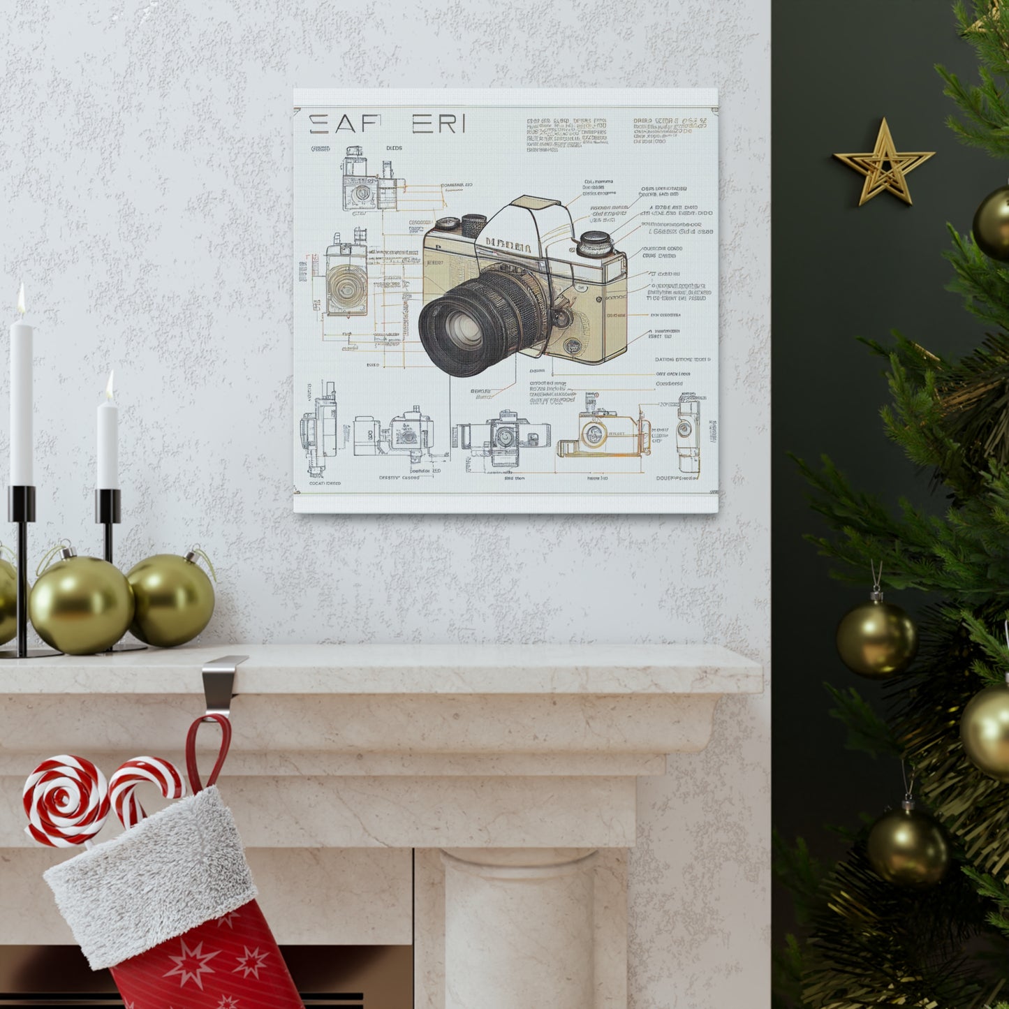 fə-ˈtä-grə-fər | Camera Aperture Technical Schematics | Canvas Gallery Wraps | AI Design Concepts | Version 12