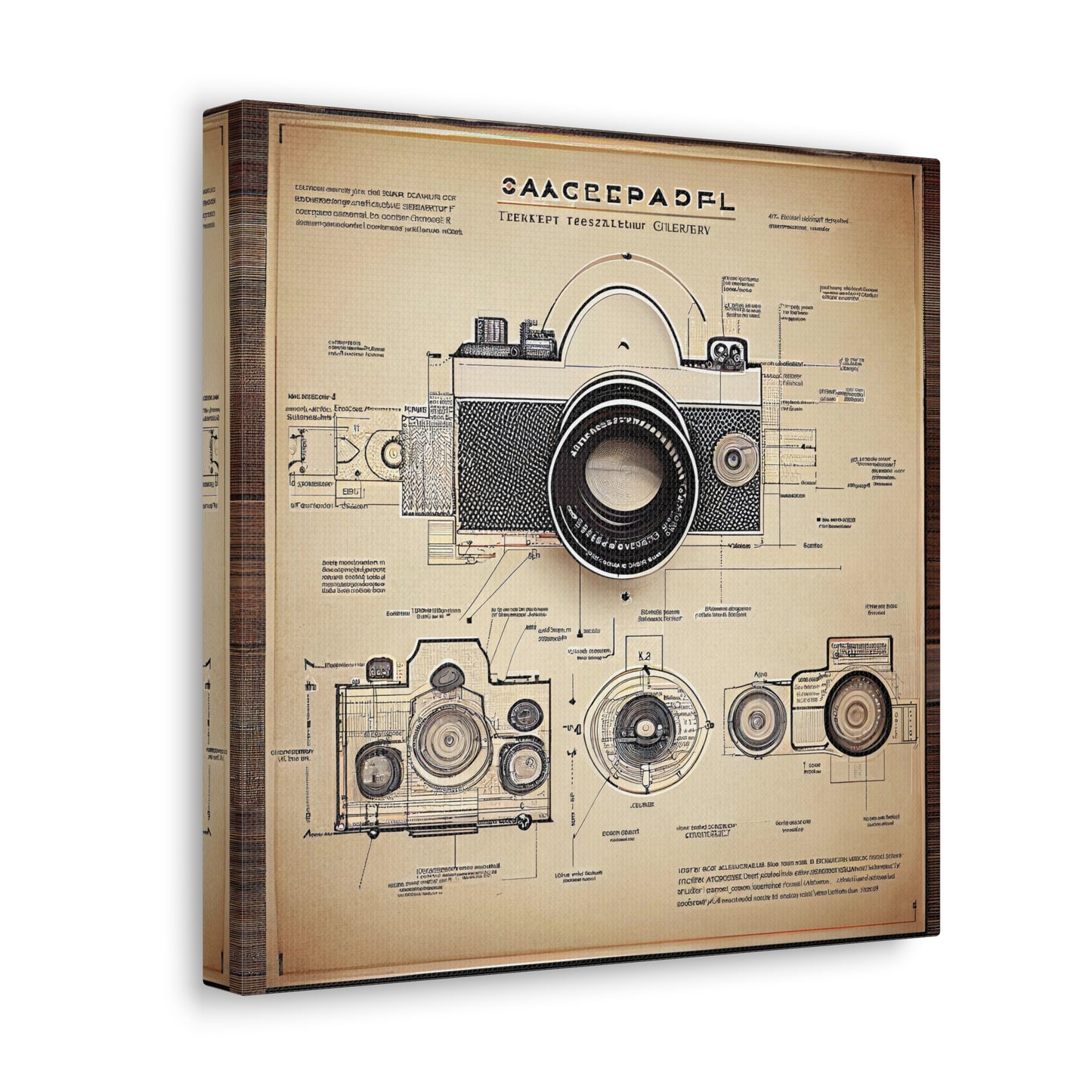 fə-ˈtä-grə-fər | Camera Aperture Technical Schematics | Canvas Gallery Wraps | AI Design Concepts | Version 15