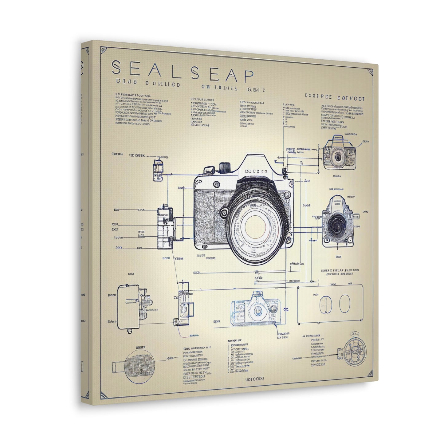 fə-ˈtä-grə-fər | Camera Aperture Technical Schematics | Canvas Gallery Wraps | AI Design Concepts | Version 6