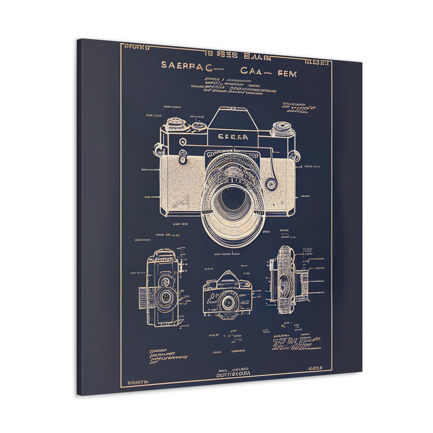 fə-ˈtä-grə-fər | Camera Aperture Technical Schematics | Canvas Gallery Wraps | AI Design Concepts | Version 5