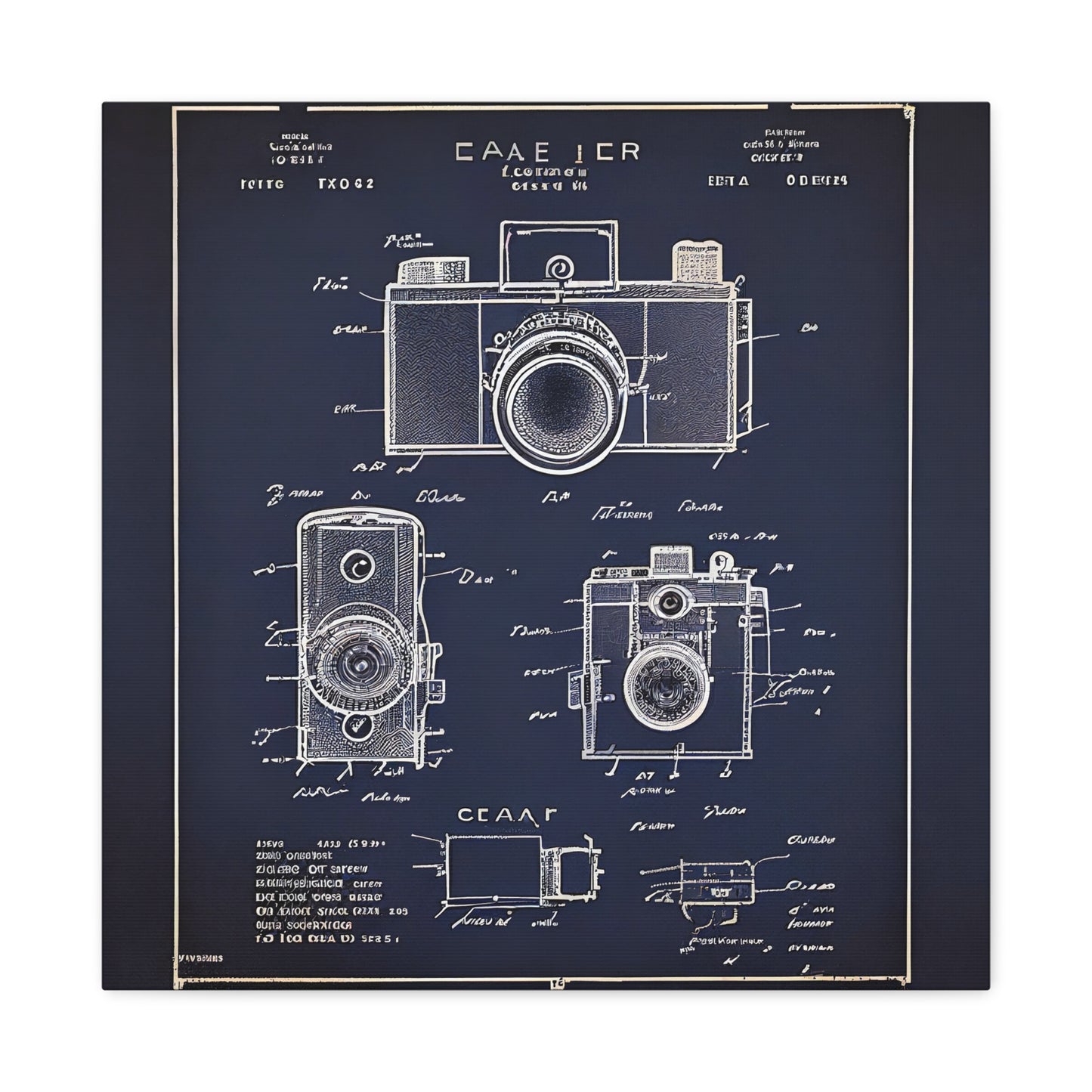 fə-ˈtä-grə-fər | Camera Aperture Technical Schematics | Canvas Gallery Wraps | AI Design Concepts | Version 11