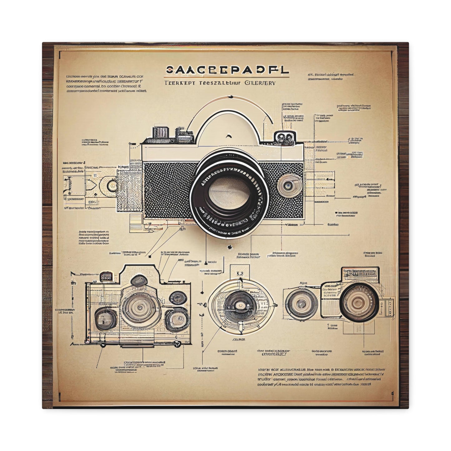 fə-ˈtä-grə-fər | Camera Aperture Technical Schematics | Canvas Gallery Wraps | AI Design Concepts | Version 15