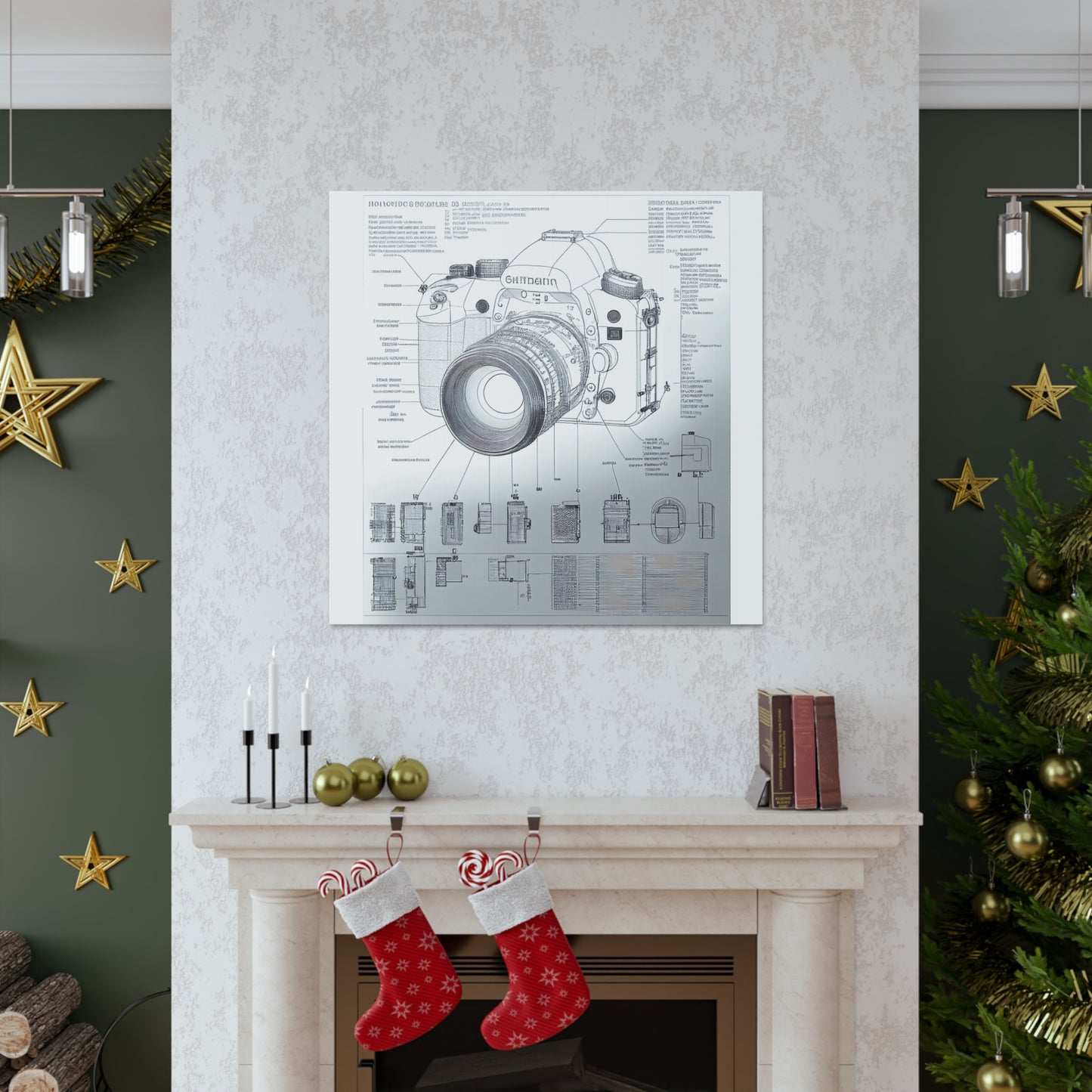 fə-ˈtä-grə-fər | Camera Aperture Technical Schematics | Canvas Gallery Wraps | AI Design Concepts | Version 8