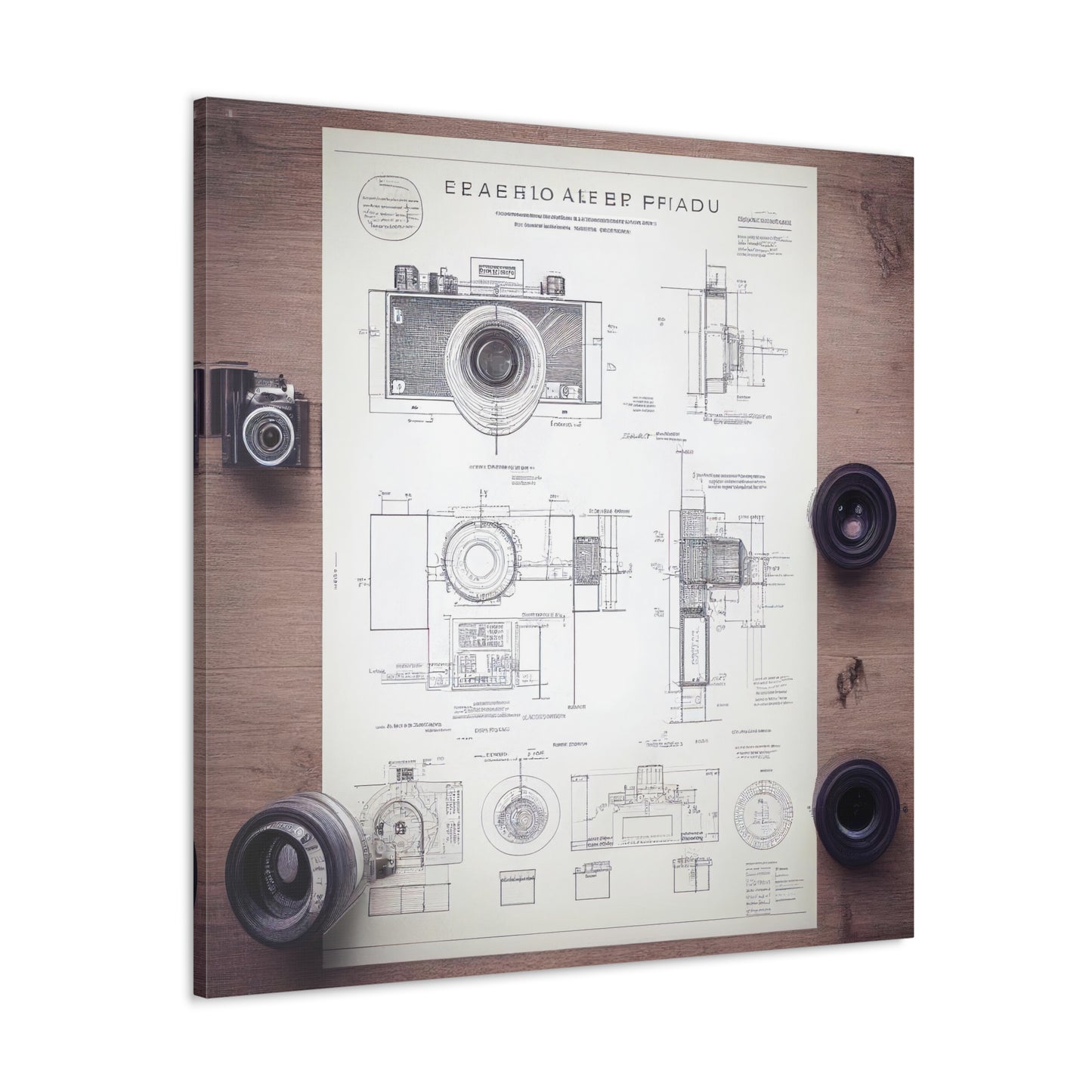fə-ˈtä-grə-fər | Camera Aperture Technical Schematics | Canvas Gallery Wraps | AI Design Concepts | Version 14