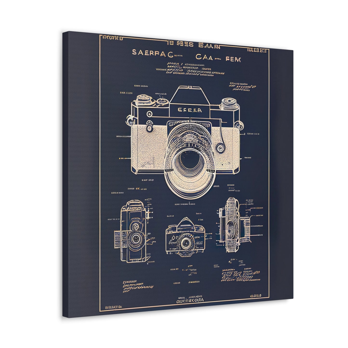 fə-ˈtä-grə-fər | Camera Aperture Technical Schematics | Canvas Gallery Wraps | AI Design Concepts | Version 5