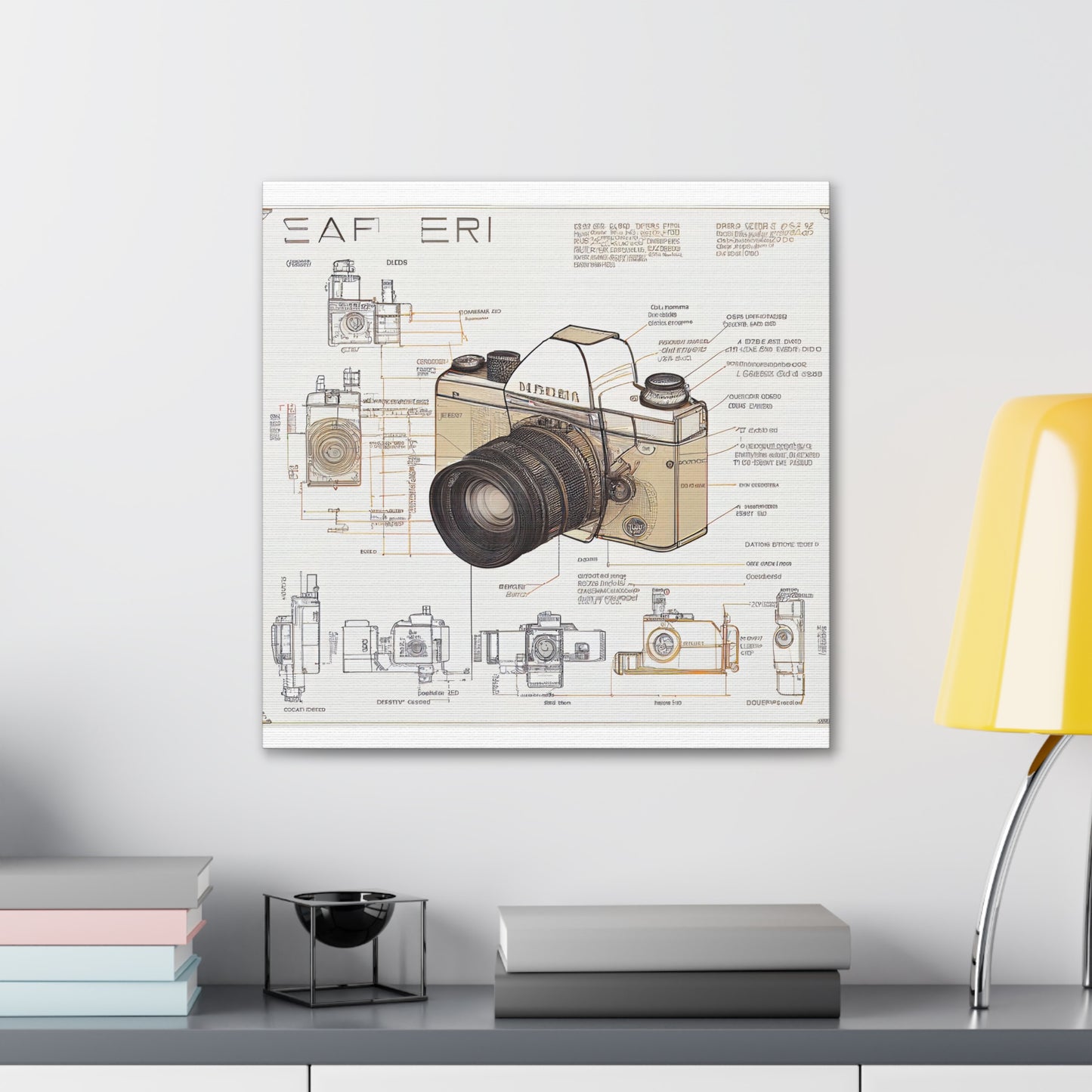 fə-ˈtä-grə-fər | Camera Aperture Technical Schematics | Canvas Gallery Wraps | AI Design Concepts | Version 12