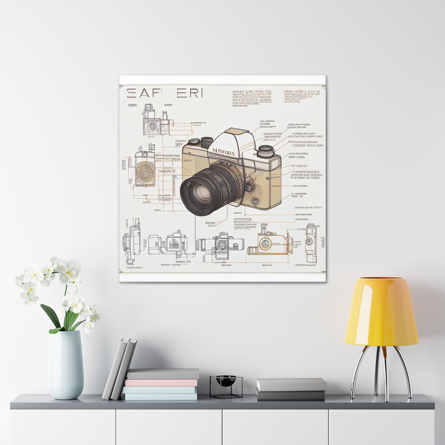 fə-ˈtä-grə-fər | Camera Aperture Technical Schematics | Canvas Gallery Wraps | AI Design Concepts | Version 12
