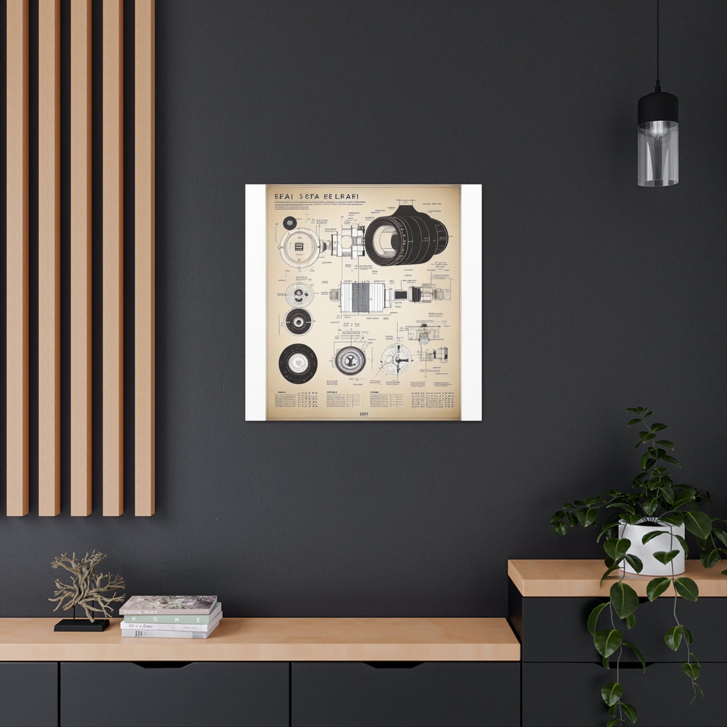 fə-ˈtä-grə-fər | Camera Aperture Technical Schematics | Canvas Gallery Wraps | AI Design Concepts | Version 4