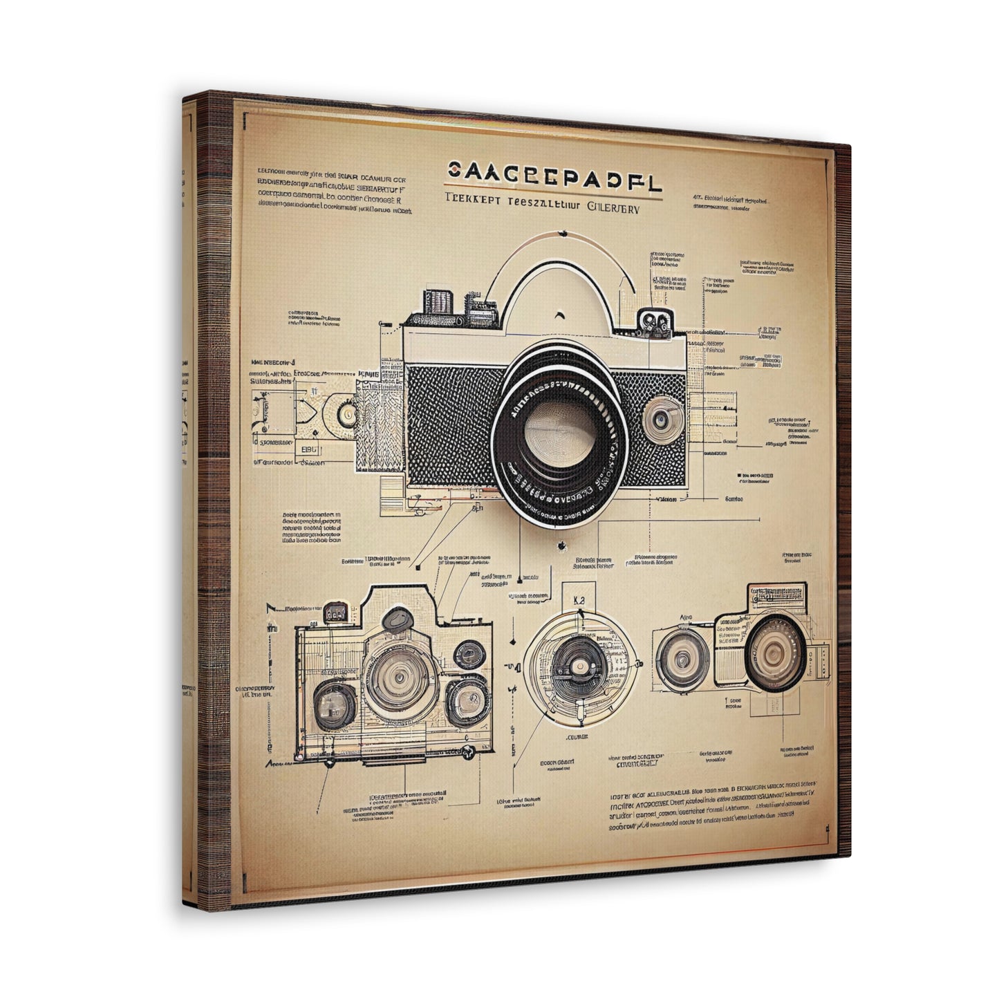 fə-ˈtä-grə-fər | Camera Aperture Technical Schematics | Canvas Gallery Wraps | AI Design Concepts | Version 15