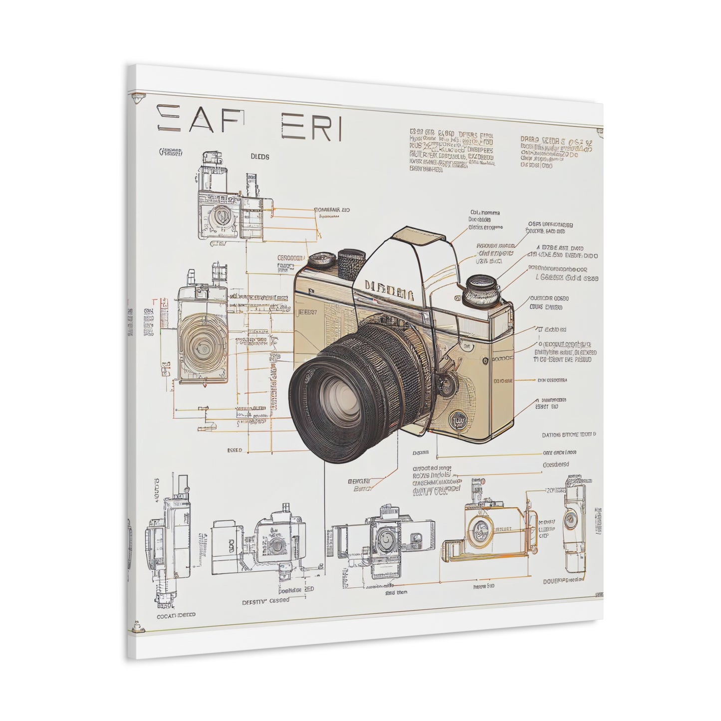 fə-ˈtä-grə-fər | Camera Aperture Technical Schematics | Canvas Gallery Wraps | AI Design Concepts | Version 12