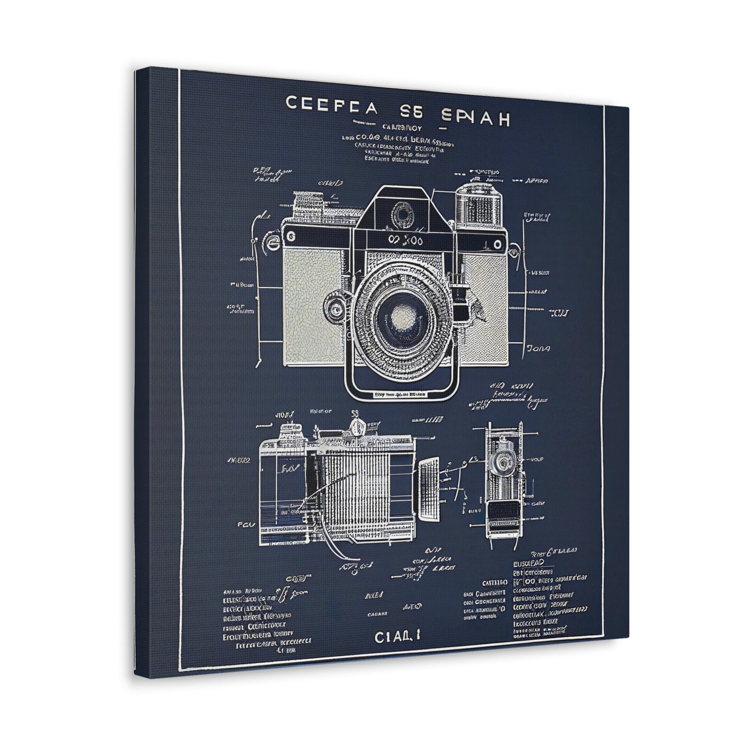 fə-ˈtä-grə-fər | Camera Aperture Technical Schematics | Canvas Gallery Wraps | AI Design Concepts | Version 10