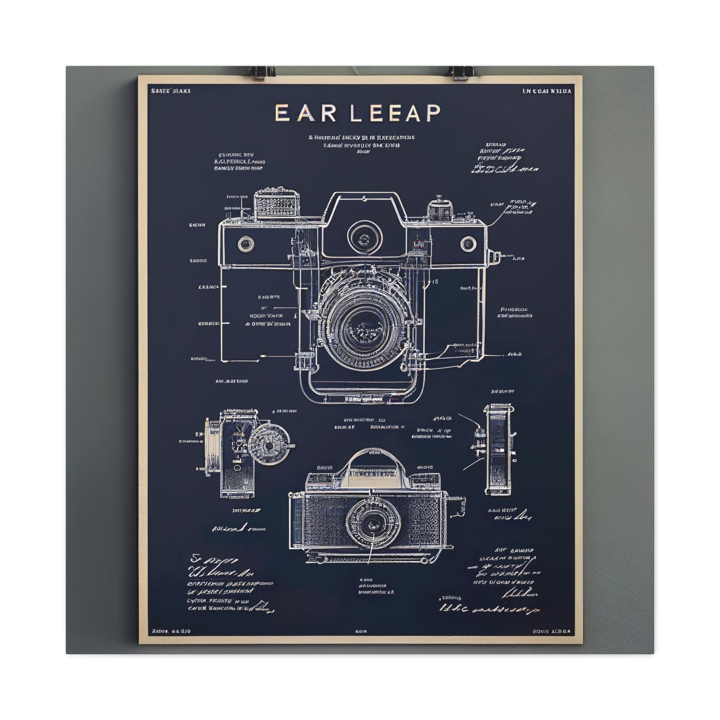 fə-ˈtä-grə-fər | Camera Aperture Technical Schematics | Canvas Gallery Wraps | AI Design Concepts | Version 7