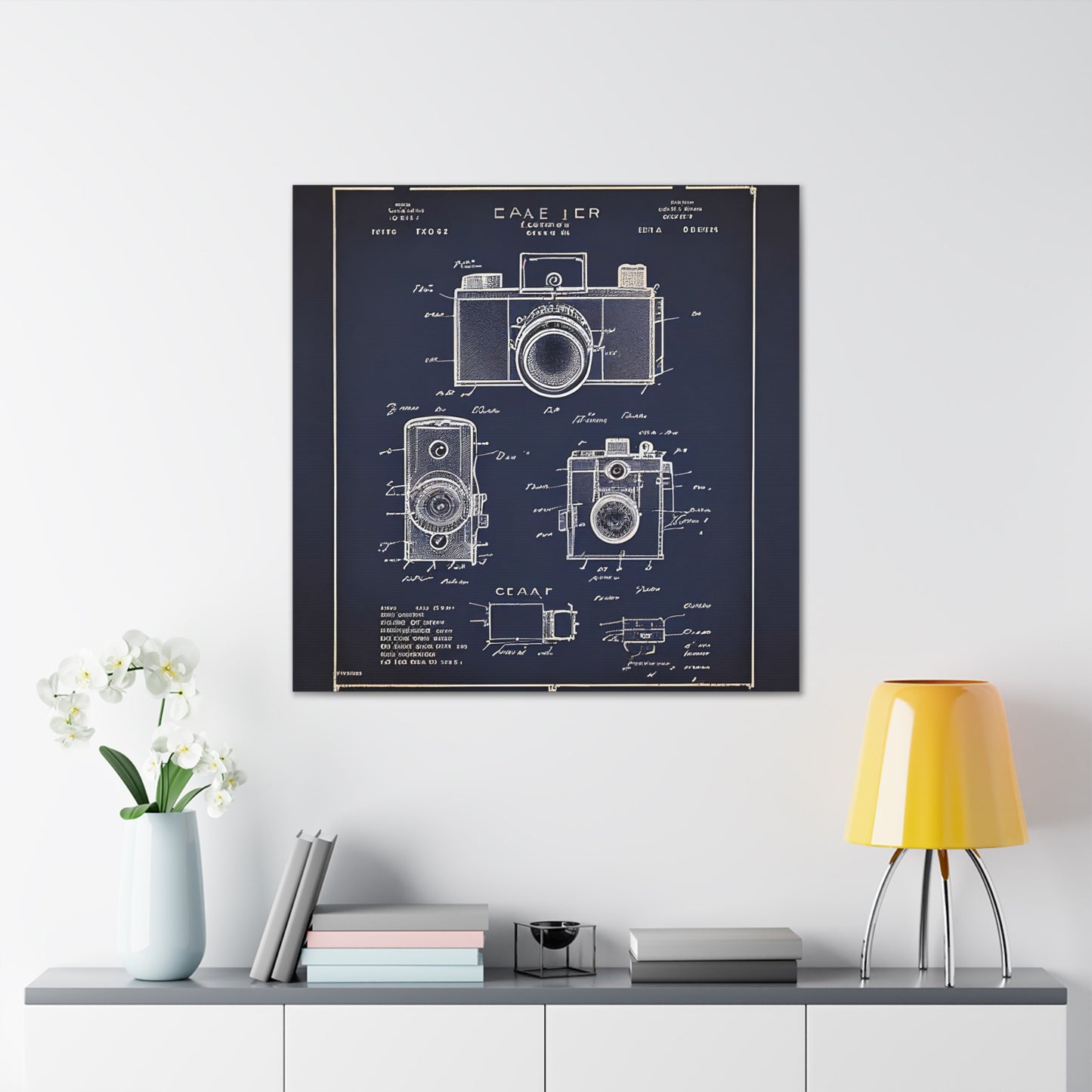 fə-ˈtä-grə-fər | Camera Aperture Technical Schematics | Canvas Gallery Wraps | AI Design Concepts | Version 11