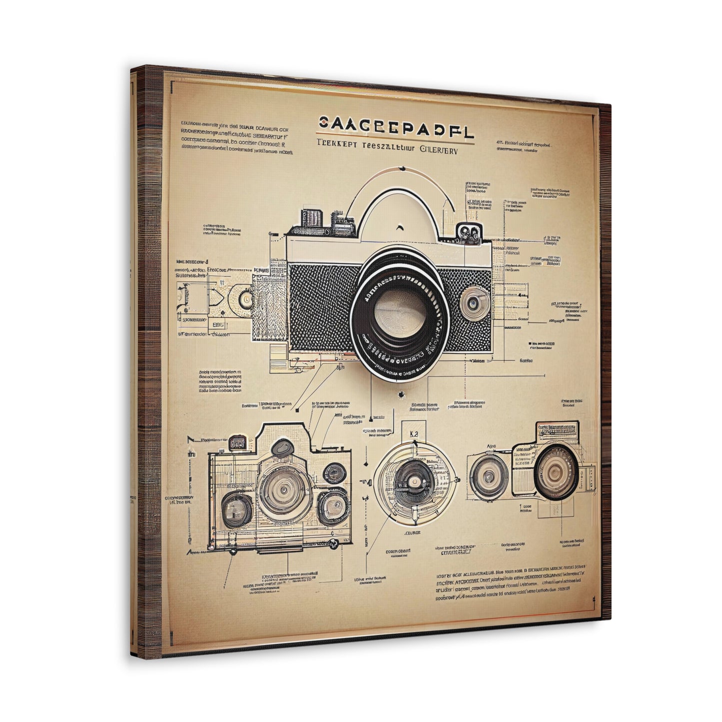 fə-ˈtä-grə-fər | Camera Aperture Technical Schematics | Canvas Gallery Wraps | AI Design Concepts | Version 15