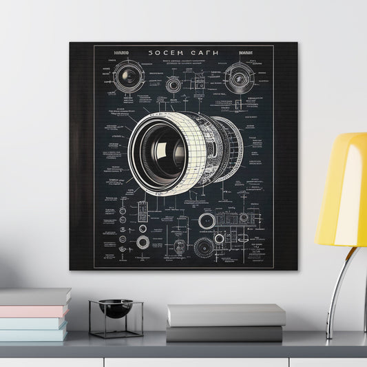 fə-ˈtä-grə-fər | Camera Aperture Technical Schematics | Canvas Gallery Wraps | AI Design Concepts | Version 16