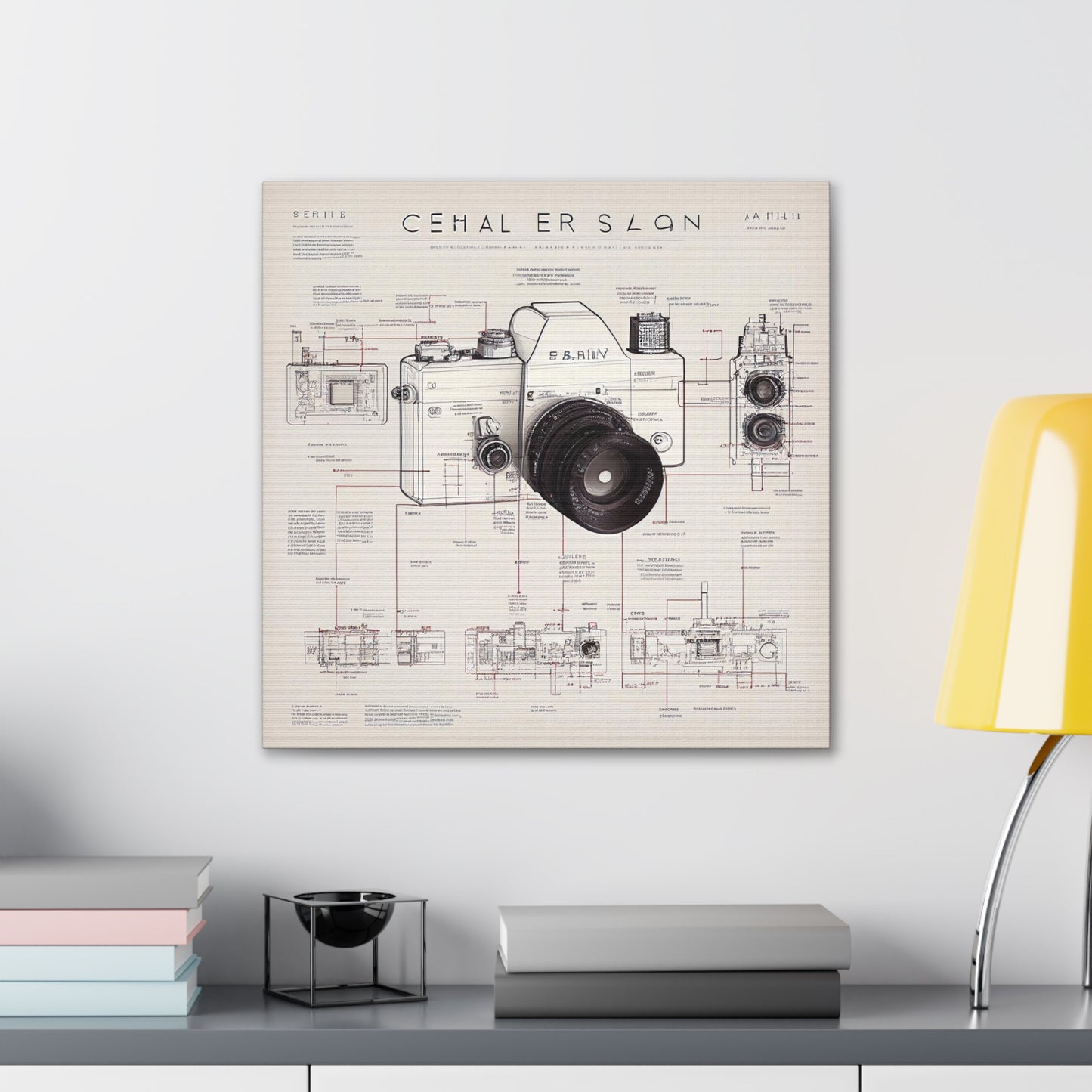 fə-ˈtä-grə-fər | Camera Aperture Technical Schematics | Canvas Gallery Wraps | AI Design Concepts | Version 17