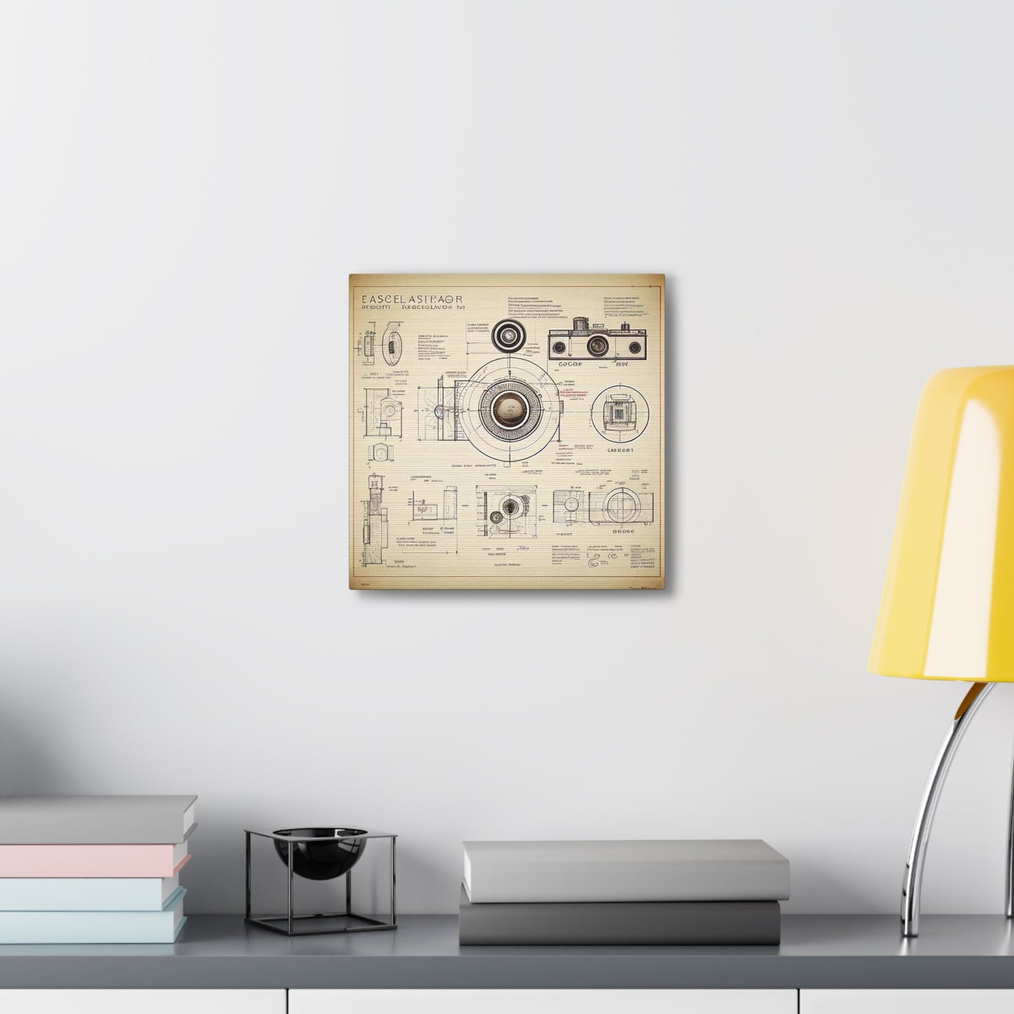 fə-ˈtä-grə-fər | Camera Aperture Technical Schematics | Canvas Gallery Wraps | AI Design Concepts | Version 1