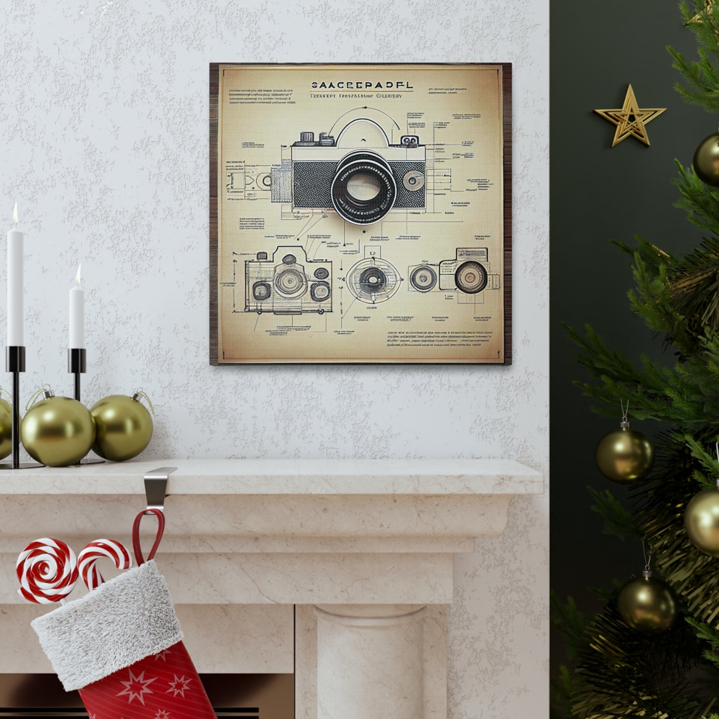 fə-ˈtä-grə-fər | Camera Aperture Technical Schematics | Canvas Gallery Wraps | AI Design Concepts | Version 15