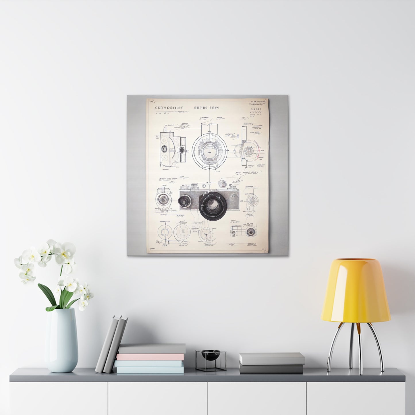 fə-ˈtä-grə-fər | Camera Aperture Technical Schematics | Canvas Gallery Wraps | AI Design Concepts | Version 3