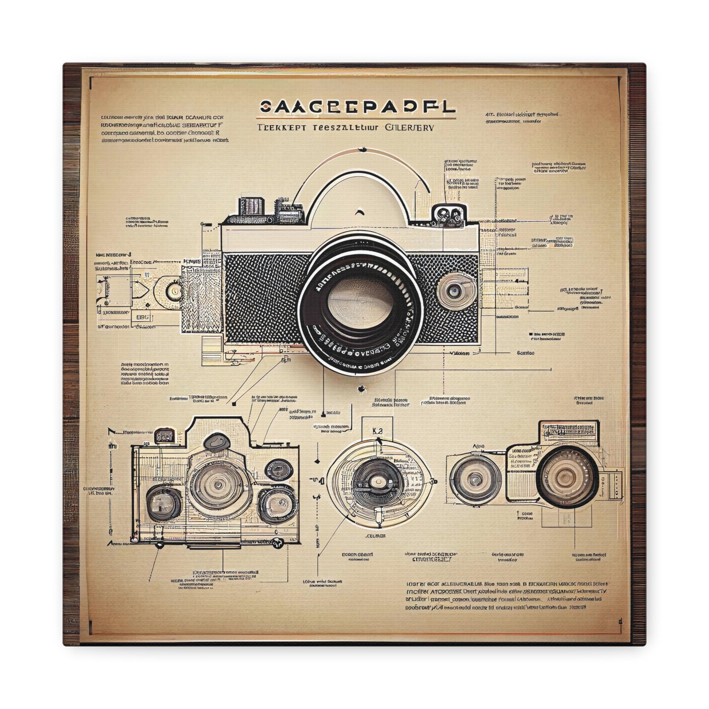 fə-ˈtä-grə-fər | Camera Aperture Technical Schematics | Canvas Gallery Wraps | AI Design Concepts | Version 15