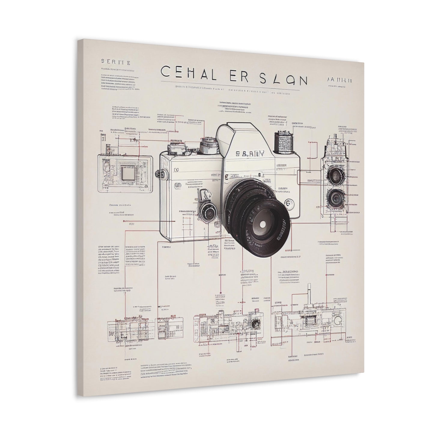 fə-ˈtä-grə-fər | Camera Aperture Technical Schematics | Canvas Gallery Wraps | AI Design Concepts | Version 17