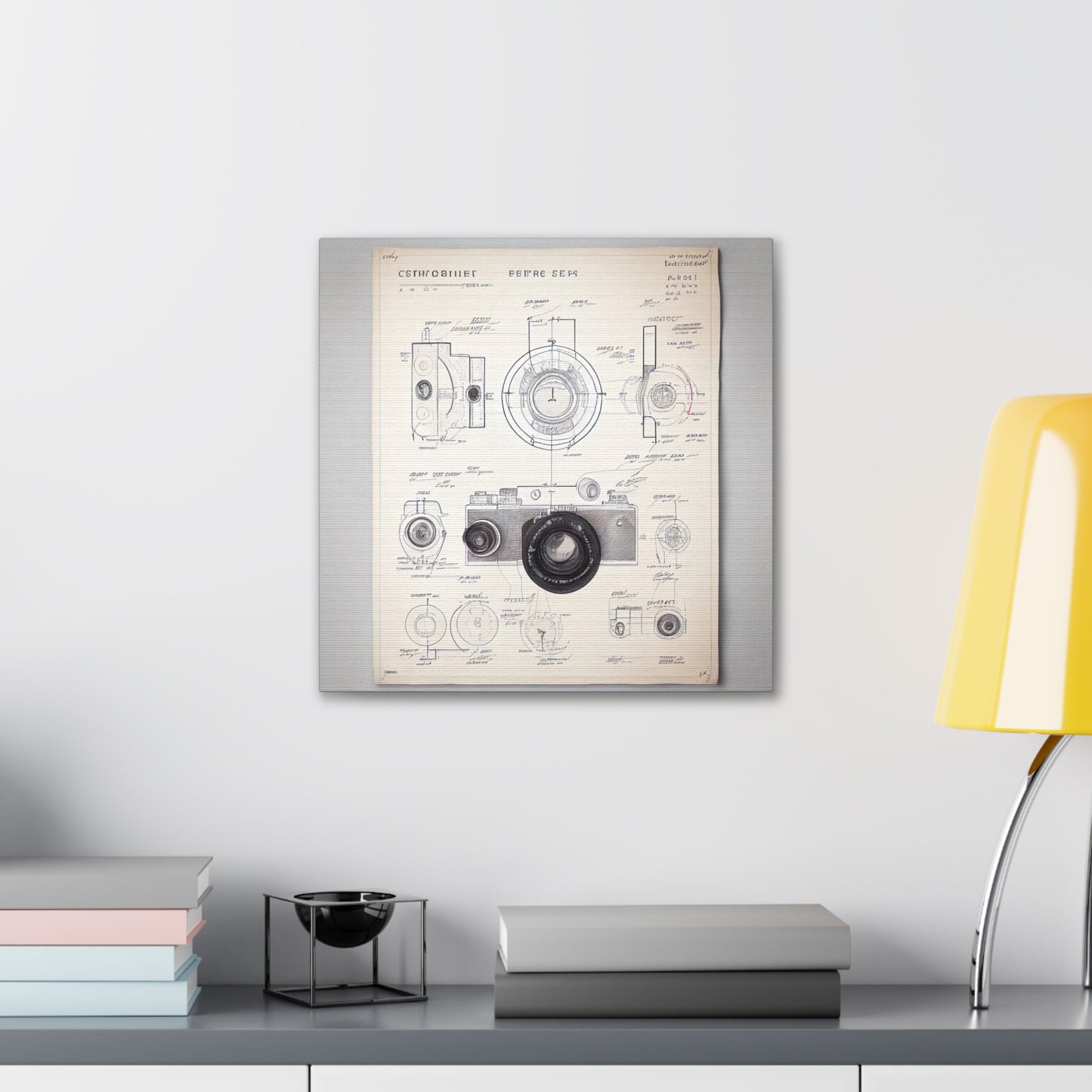 fə-ˈtä-grə-fər | Camera Aperture Technical Schematics | Canvas Gallery Wraps | AI Design Concepts | Version 3