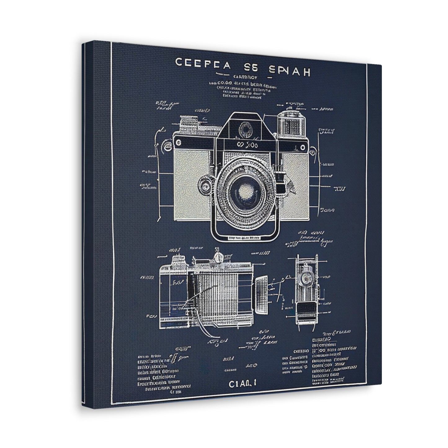 fə-ˈtä-grə-fər | Camera Aperture Technical Schematics | Canvas Gallery Wraps | AI Design Concepts | Version 10