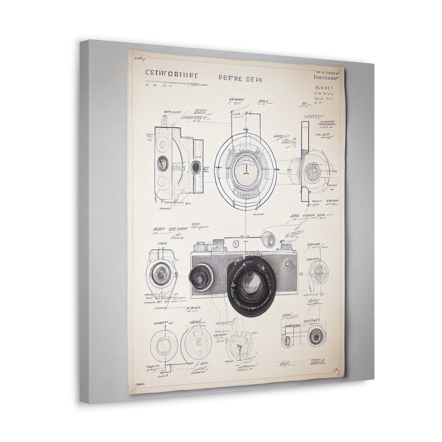 fə-ˈtä-grə-fər | Camera Aperture Technical Schematics | Canvas Gallery Wraps | AI Design Concepts | Version 3