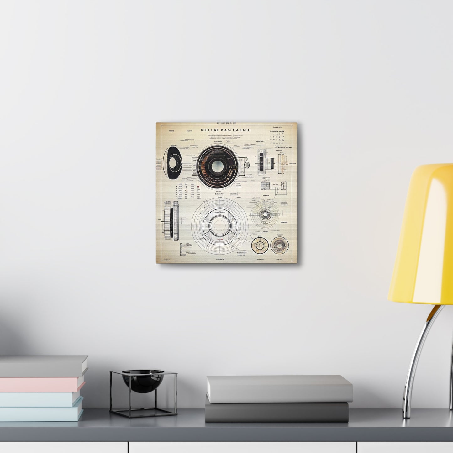 fə-ˈtä-grə-fər | Camera Aperture Technical Schematics | Canvas Gallery Wraps | AI Design Concepts | Version 13