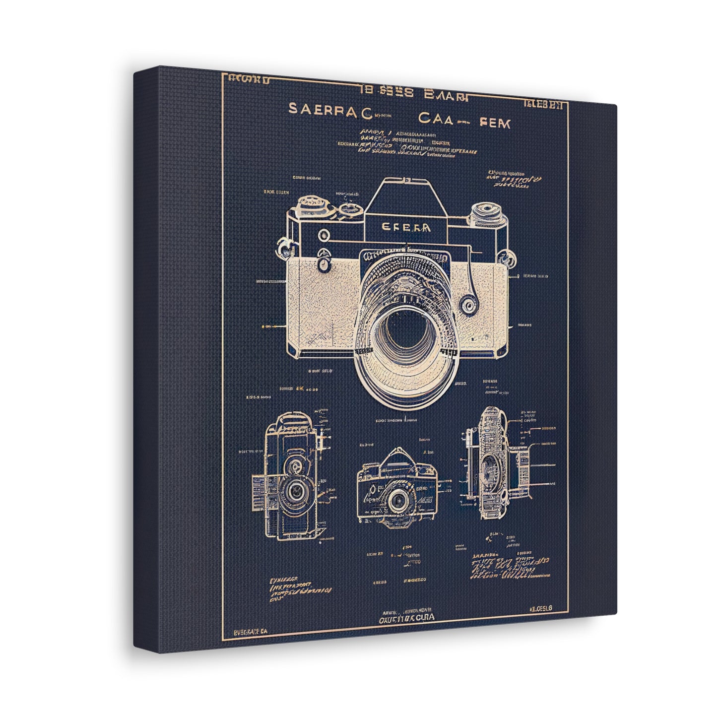 fə-ˈtä-grə-fər | Camera Aperture Technical Schematics | Canvas Gallery Wraps | AI Design Concepts | Version 5