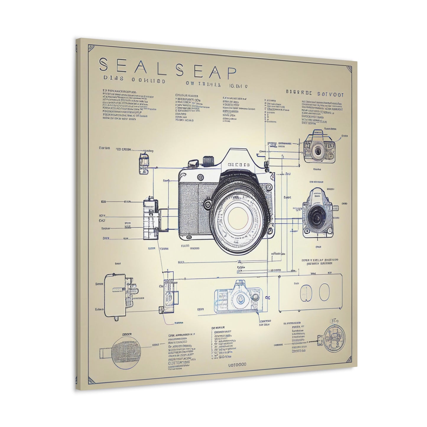 fə-ˈtä-grə-fər | Camera Aperture Technical Schematics | Canvas Gallery Wraps | AI Design Concepts | Version 6