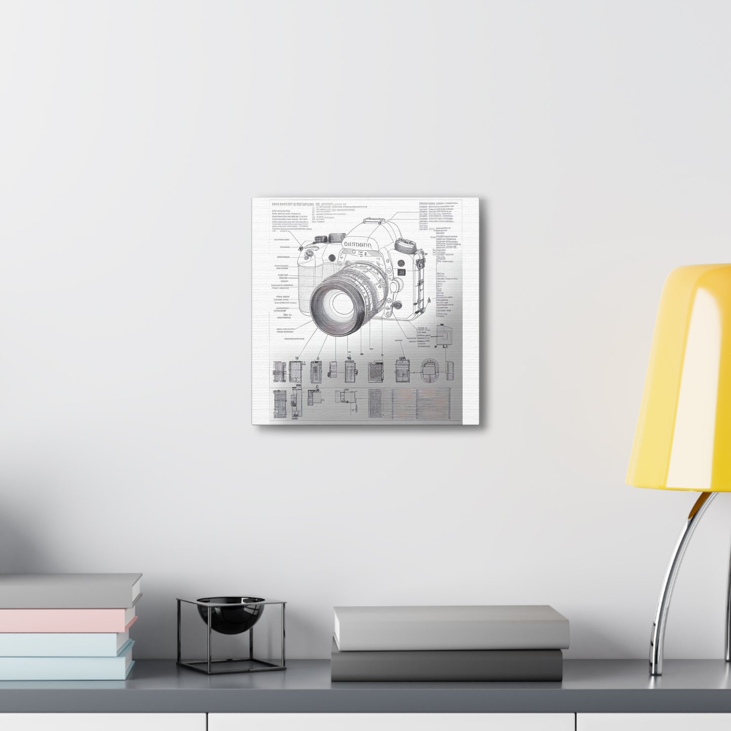 fə-ˈtä-grə-fər | Camera Aperture Technical Schematics | Canvas Gallery Wraps | AI Design Concepts | Version 8