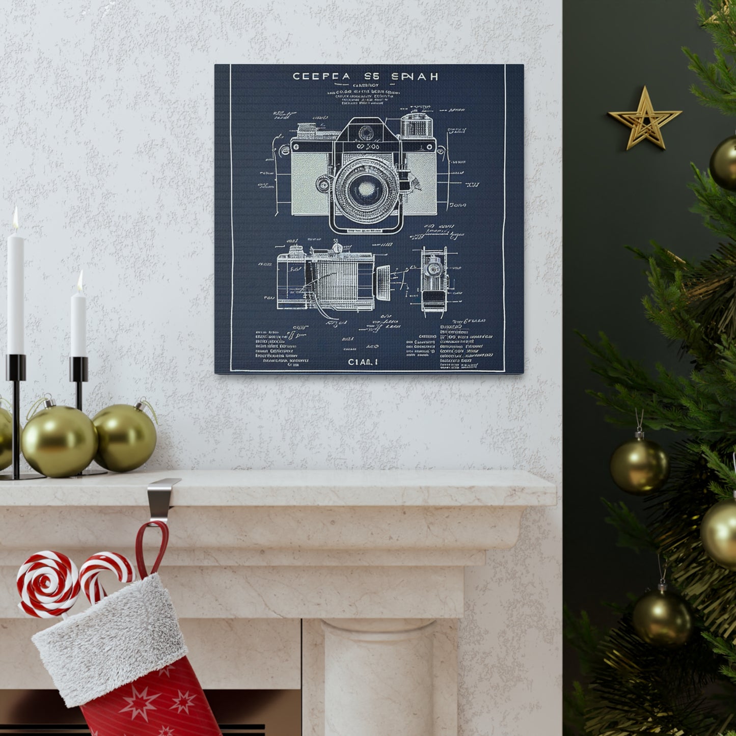 fə-ˈtä-grə-fər | Camera Aperture Technical Schematics | Canvas Gallery Wraps | AI Design Concepts | Version 10