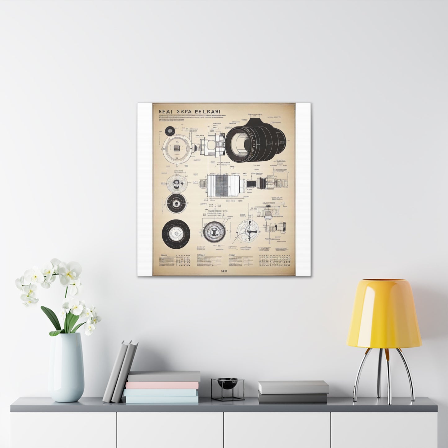 fə-ˈtä-grə-fər | Camera Aperture Technical Schematics | Canvas Gallery Wraps | AI Design Concepts | Version 4
