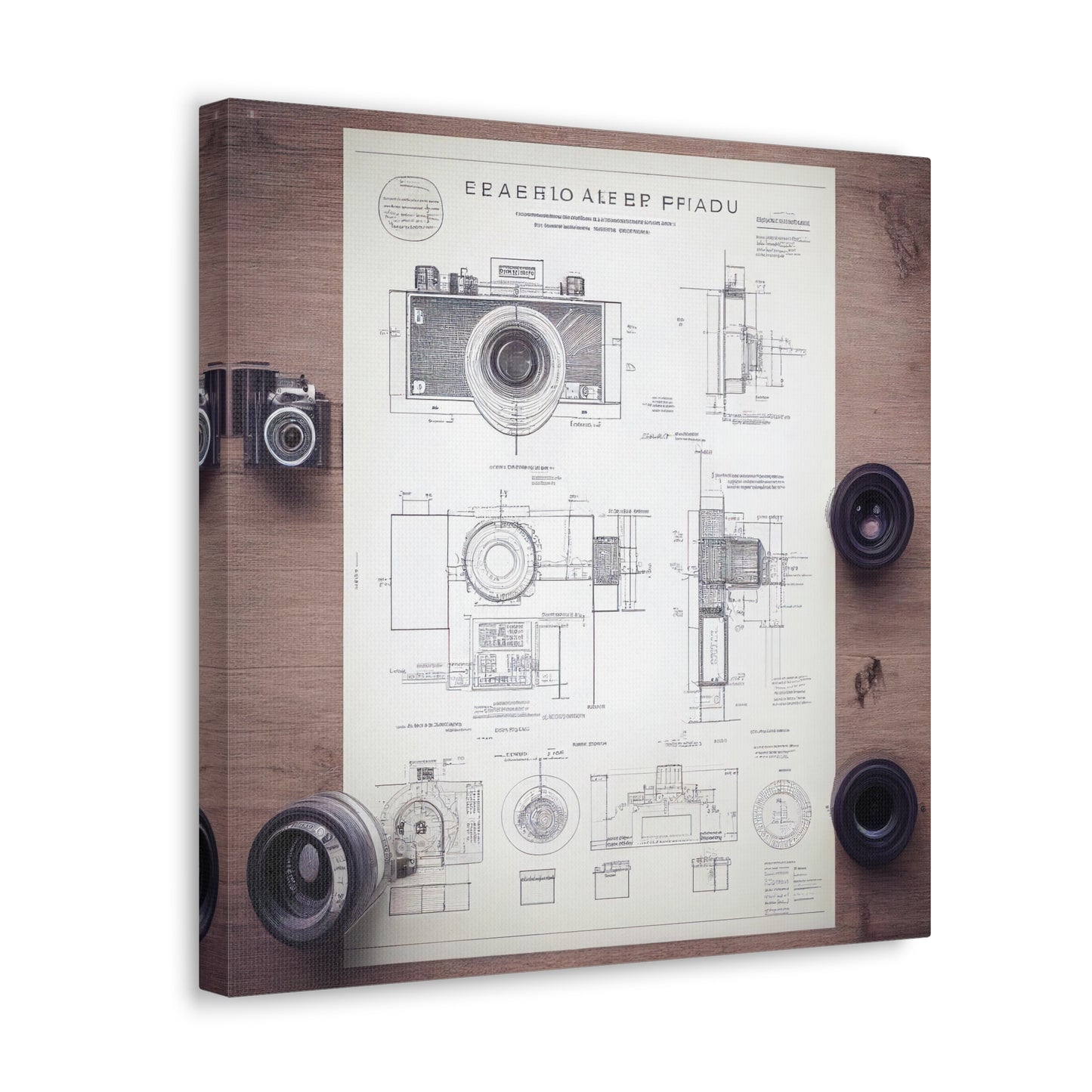 fə-ˈtä-grə-fər | Camera Aperture Technical Schematics | Canvas Gallery Wraps | AI Design Concepts | Version 14