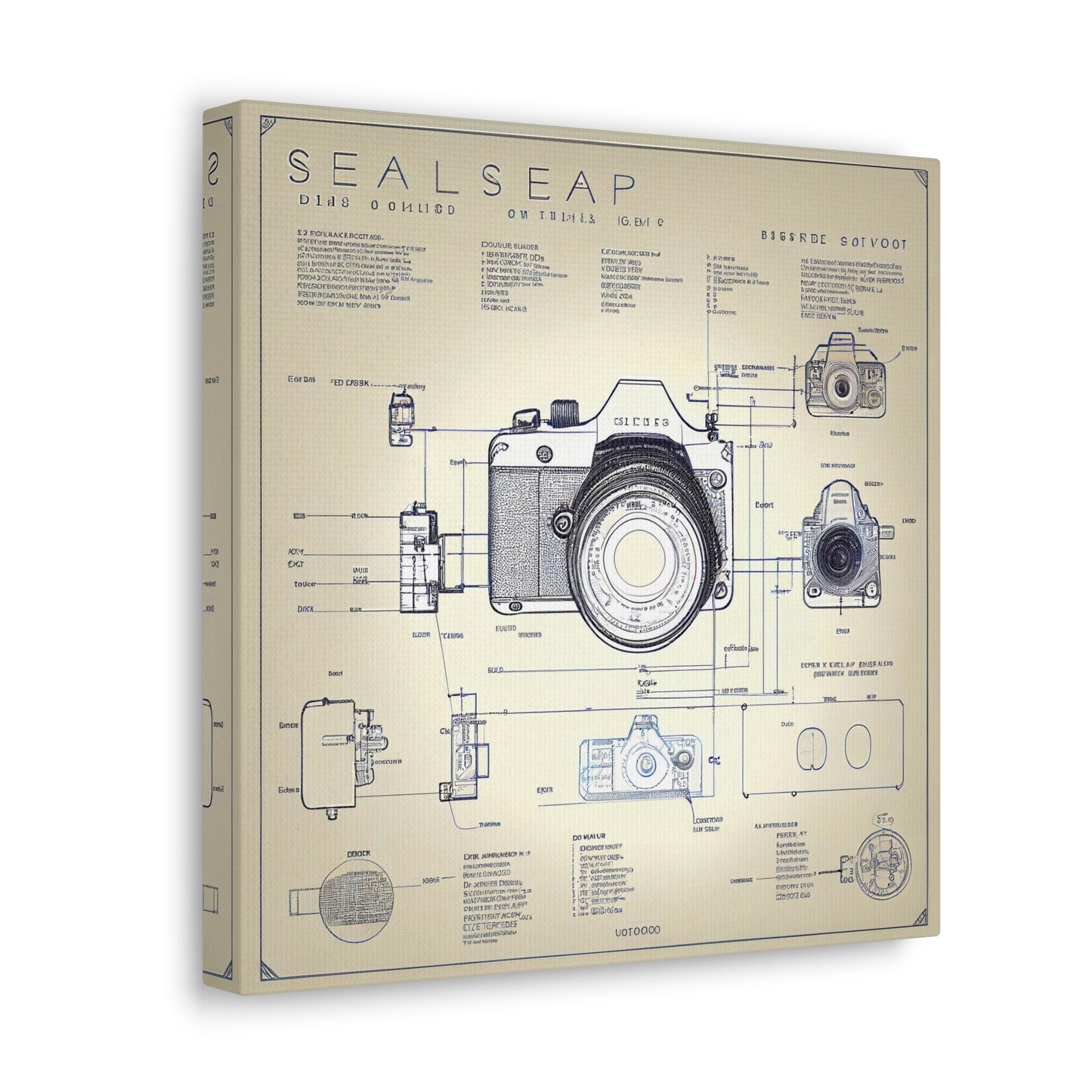 fə-ˈtä-grə-fər | Camera Aperture Technical Schematics | Canvas Gallery Wraps | AI Design Concepts | Version 6