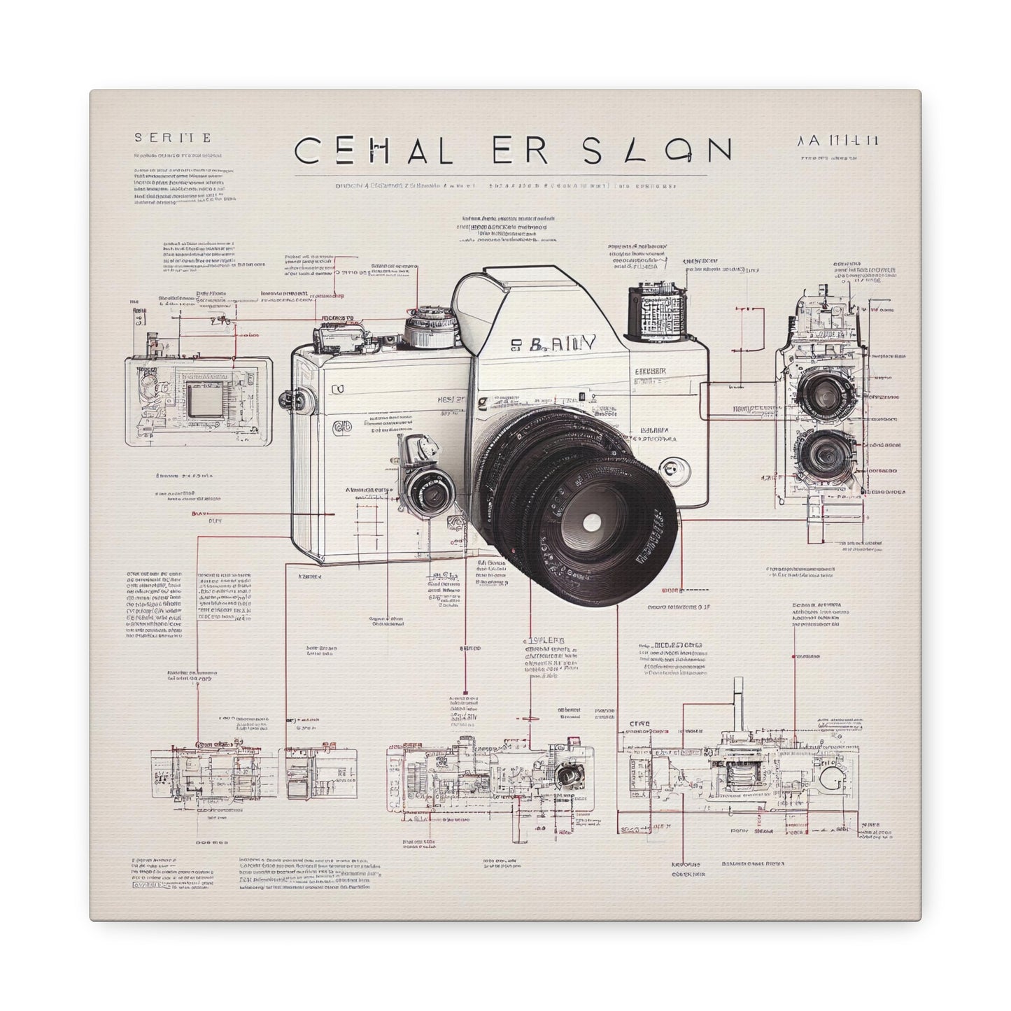 fə-ˈtä-grə-fər | Camera Aperture Technical Schematics | Canvas Gallery Wraps | AI Design Concepts | Version 17