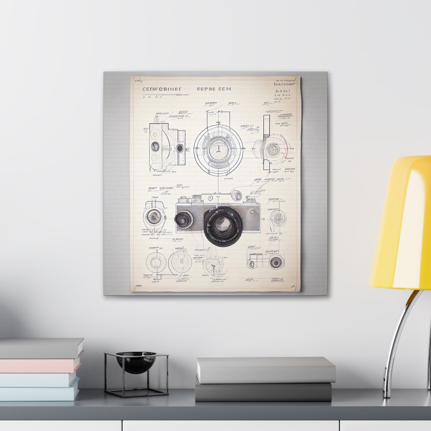 fə-ˈtä-grə-fər | Camera Aperture Technical Schematics | Canvas Gallery Wraps | AI Design Concepts | Version 3
