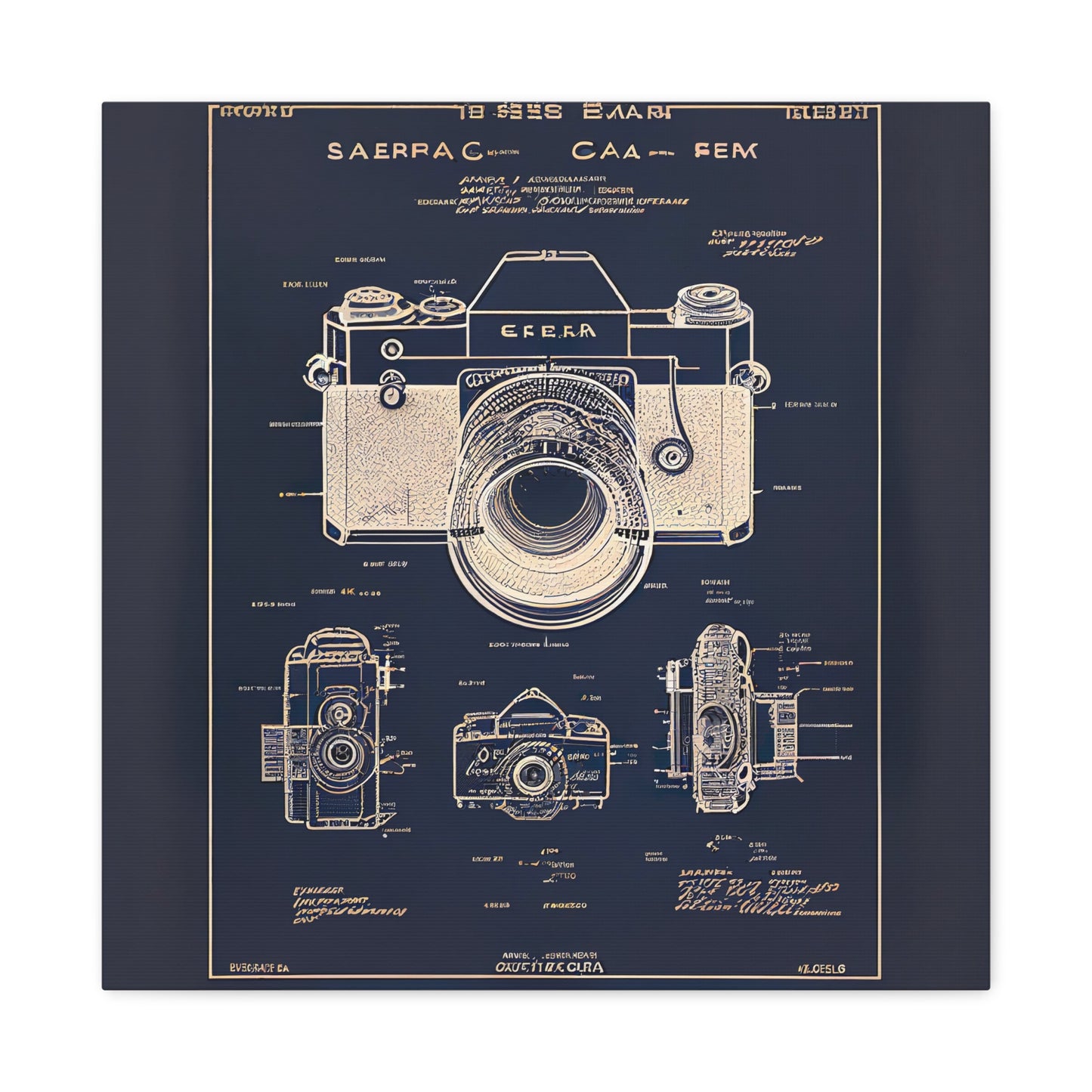 fə-ˈtä-grə-fər | Camera Aperture Technical Schematics | Canvas Gallery Wraps | AI Design Concepts | Version 5