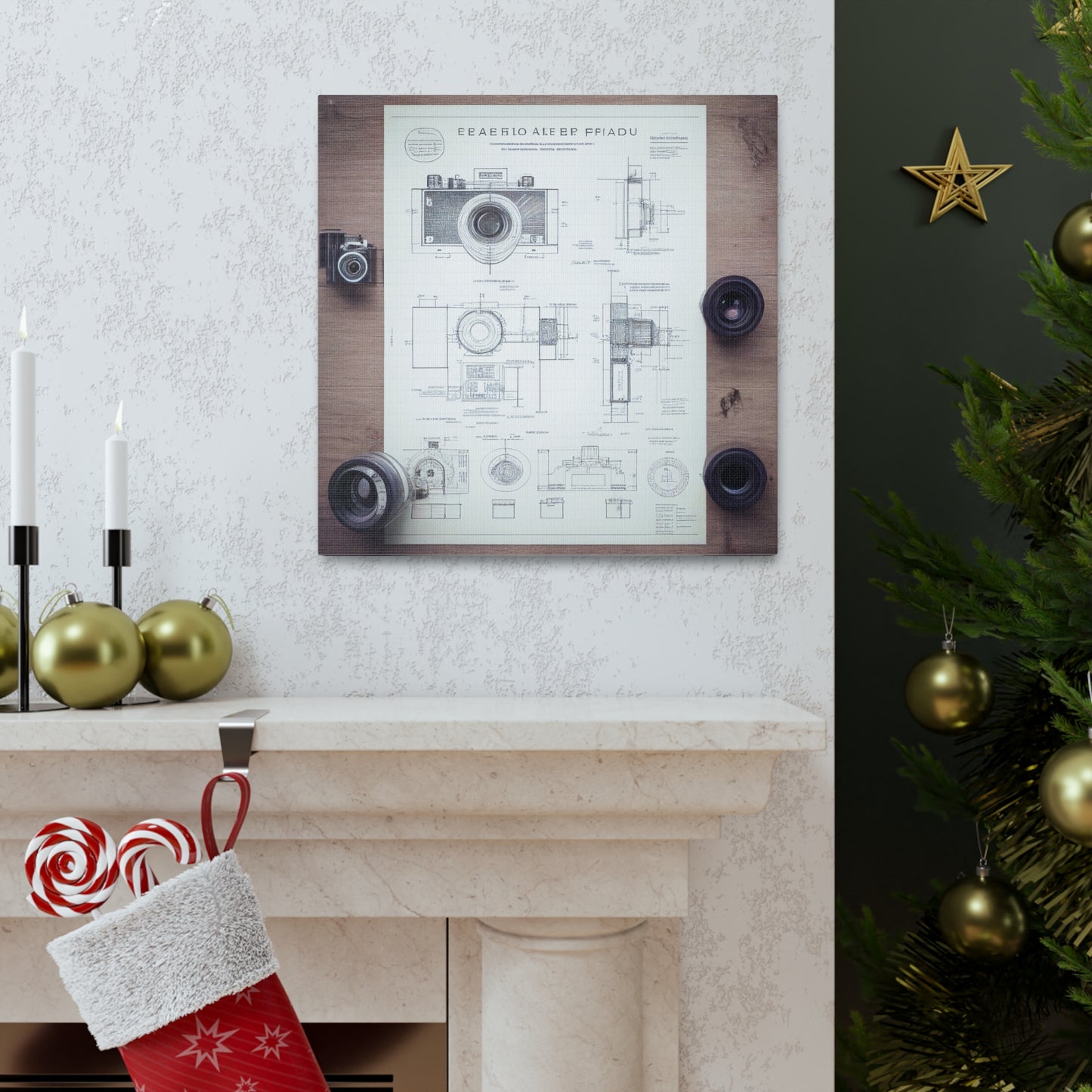 fə-ˈtä-grə-fər | Camera Aperture Technical Schematics | Canvas Gallery Wraps | AI Design Concepts | Version 14