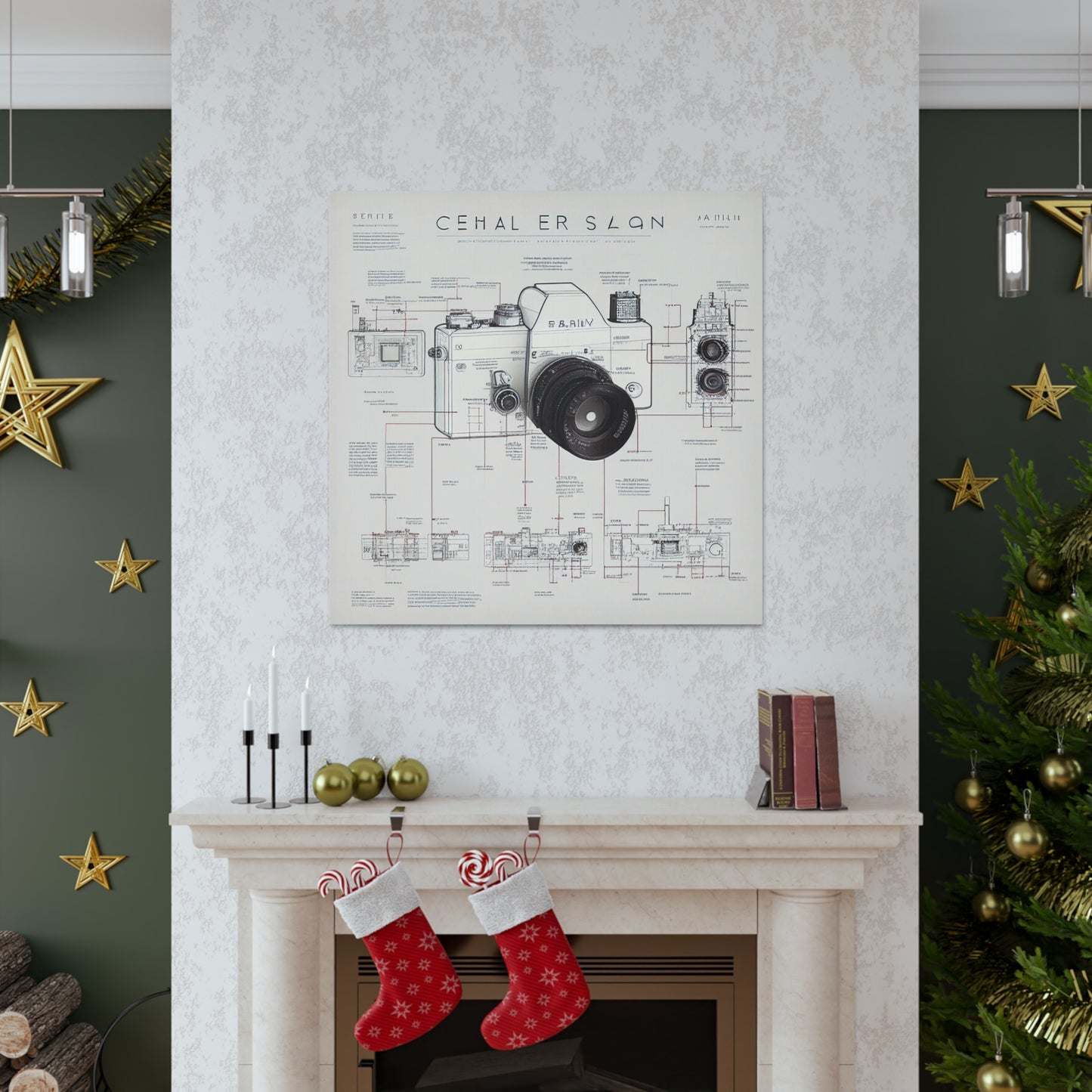 fə-ˈtä-grə-fər | Camera Aperture Technical Schematics | Canvas Gallery Wraps | AI Design Concepts | Version 17