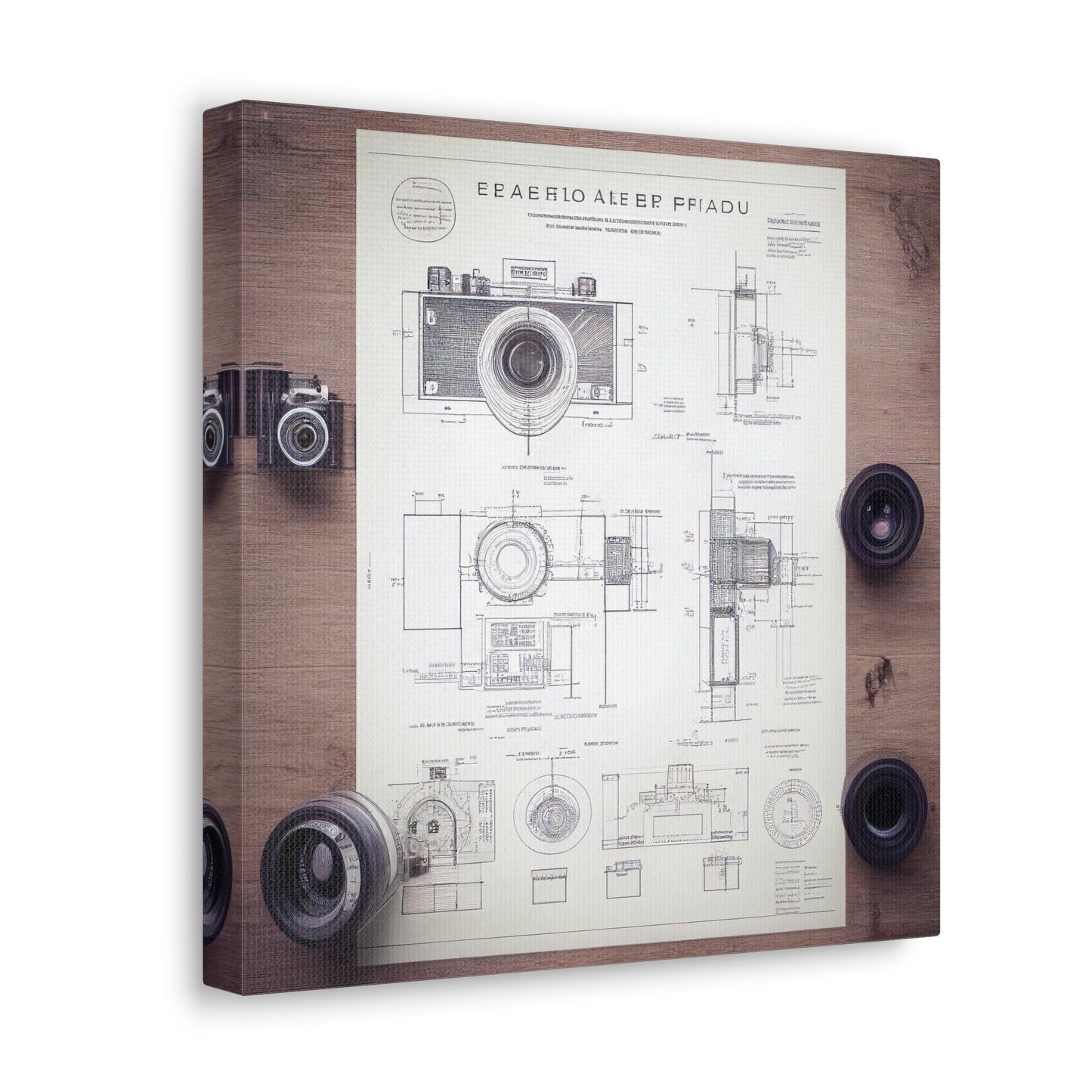 fə-ˈtä-grə-fər | Camera Aperture Technical Schematics | Canvas Gallery Wraps | AI Design Concepts | Version 14